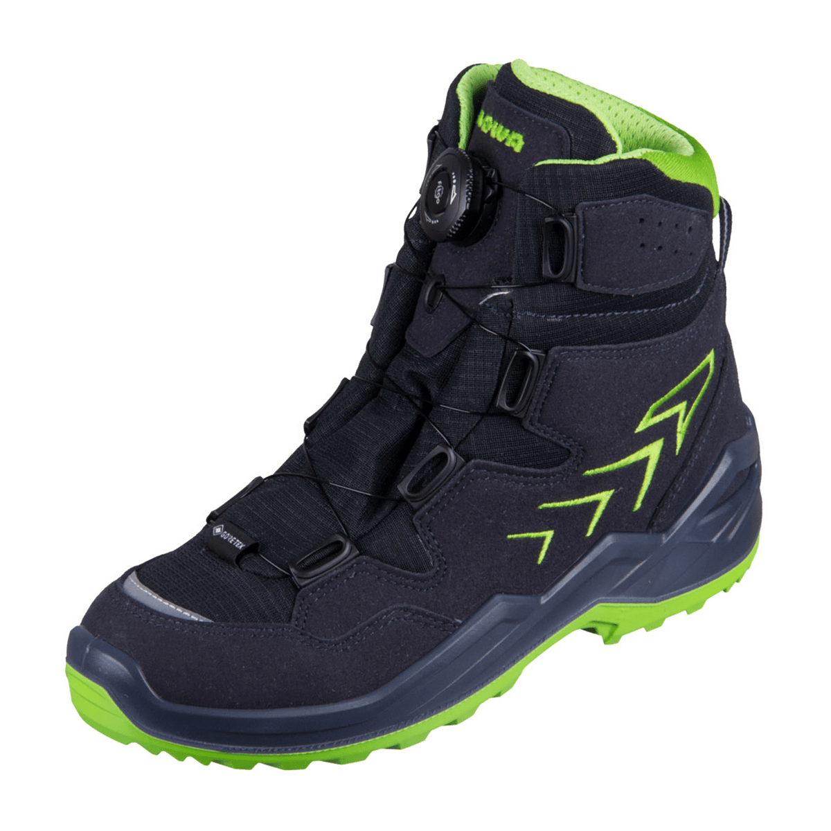 LOWA FIRO GTX HI JR Kids Boots Navy Limone Waterproof