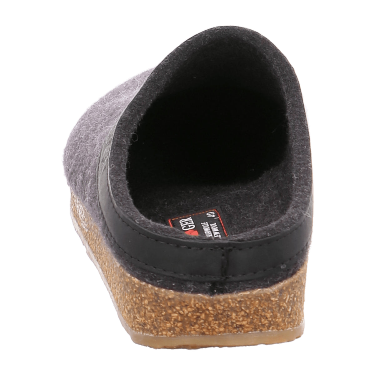 Haflinger Grizzly Torben Men's Slippers, Grey - Comfortable & Durable Wool Clogs - Bartel-Shop