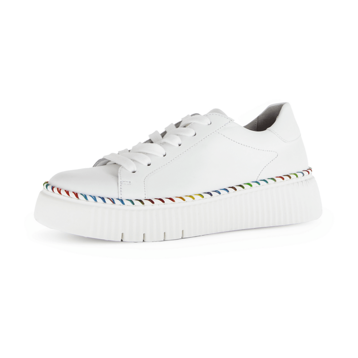 Gabor Women's Low-Top Sneakers White Leather with Removable Insole