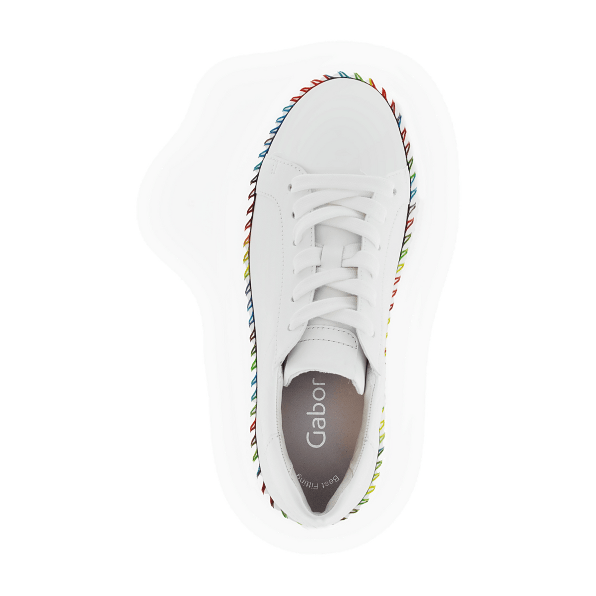 Gabor Women's Low-Top Sneakers White Leather with Removable Insole