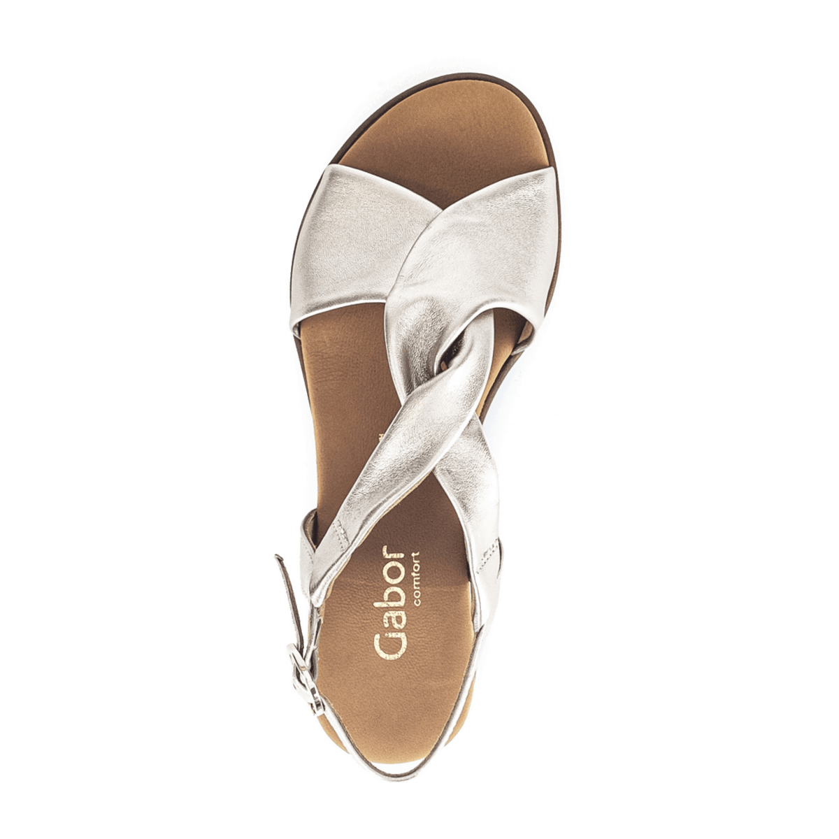 Gabor Women's Wedge Sandals - Comfort Open-Toe Leather Shoes in Cork Cream