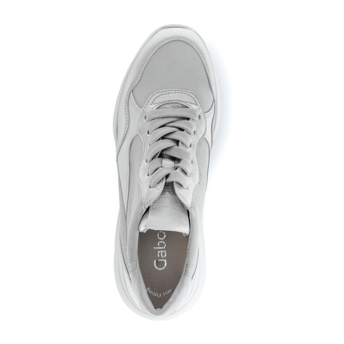 Gabor Women's Low-Top Trainers Silver Satin Velvet Lace-Up