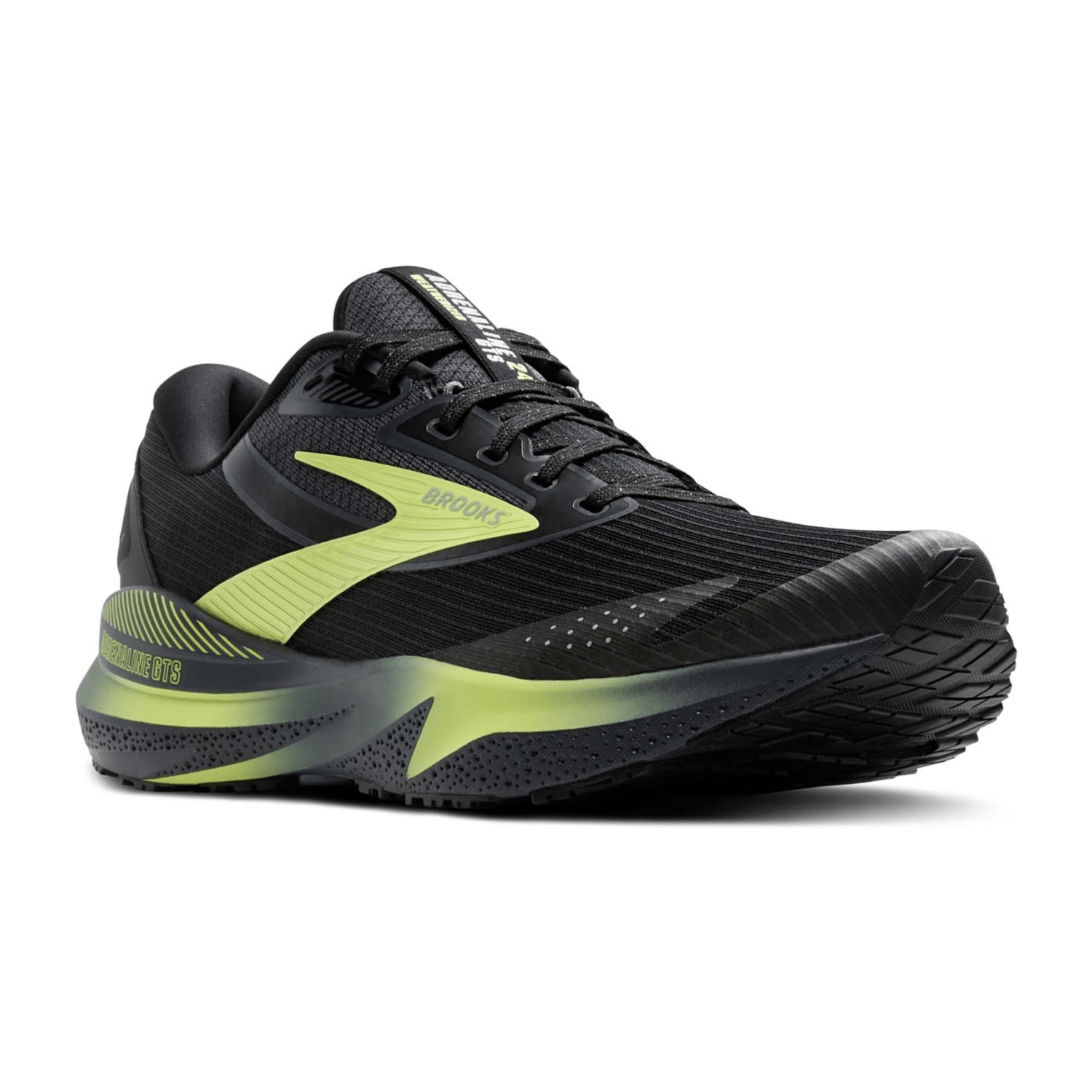 Brooks Adrenaline GTS 24 Weatherized Men's Running Shoes, Black, Lace-Up, Mesh, Rubber Outsole