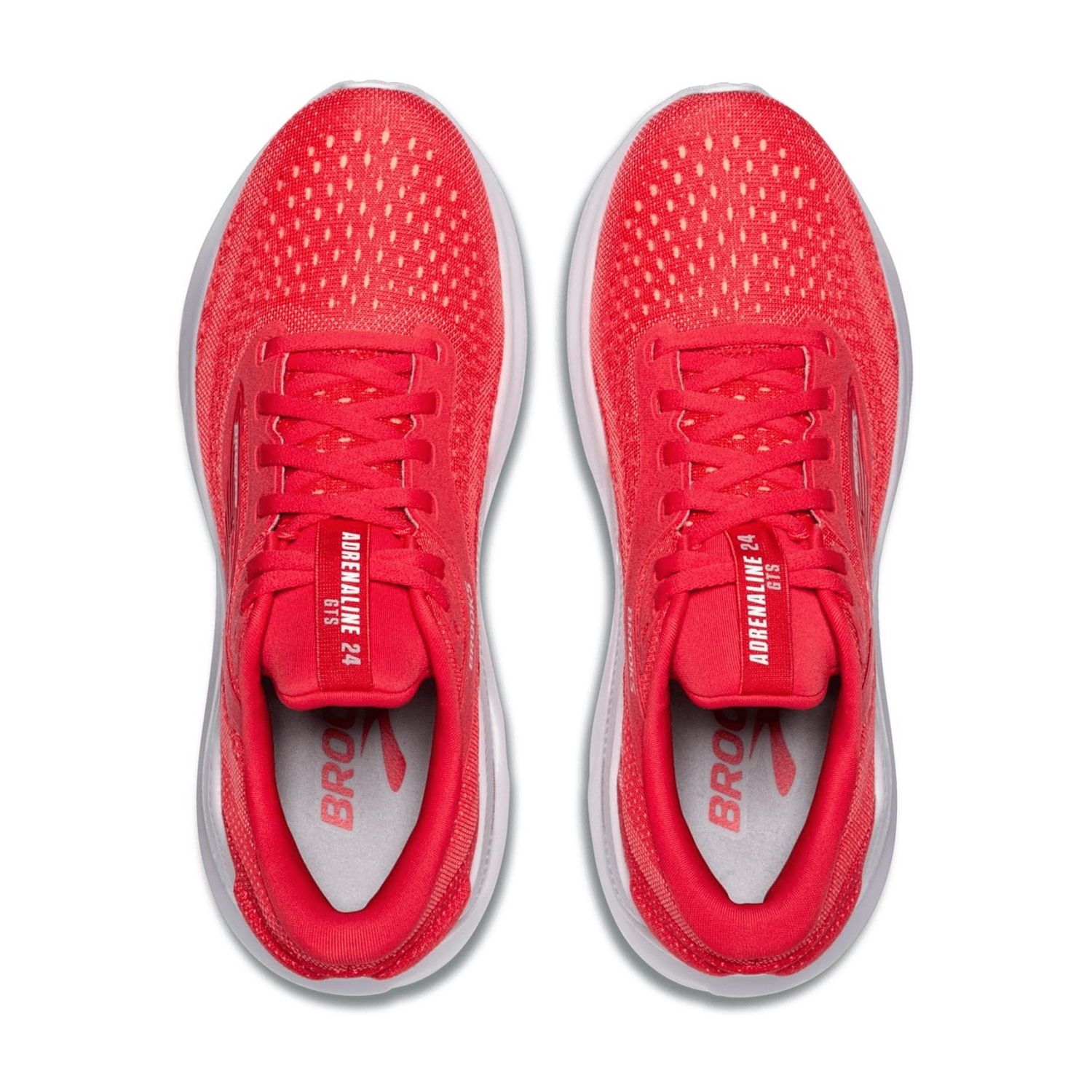 Brooks Adrenaline GTS 24 Women's Running Shoes in Red, Synthetic Upper with Rubber Sole