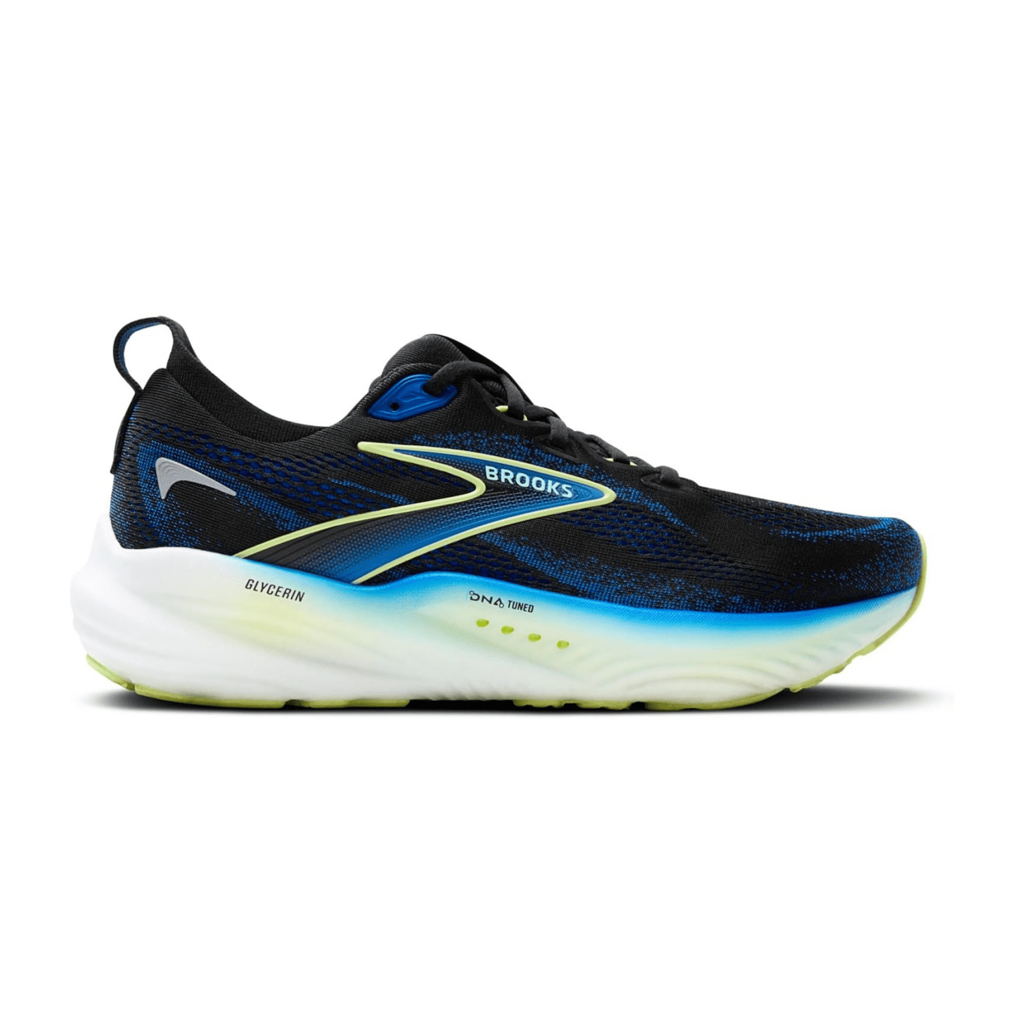 Brooks Glycerin 22 Men's Running Shoes Lace-Up Black Cobalt Neo Yellow