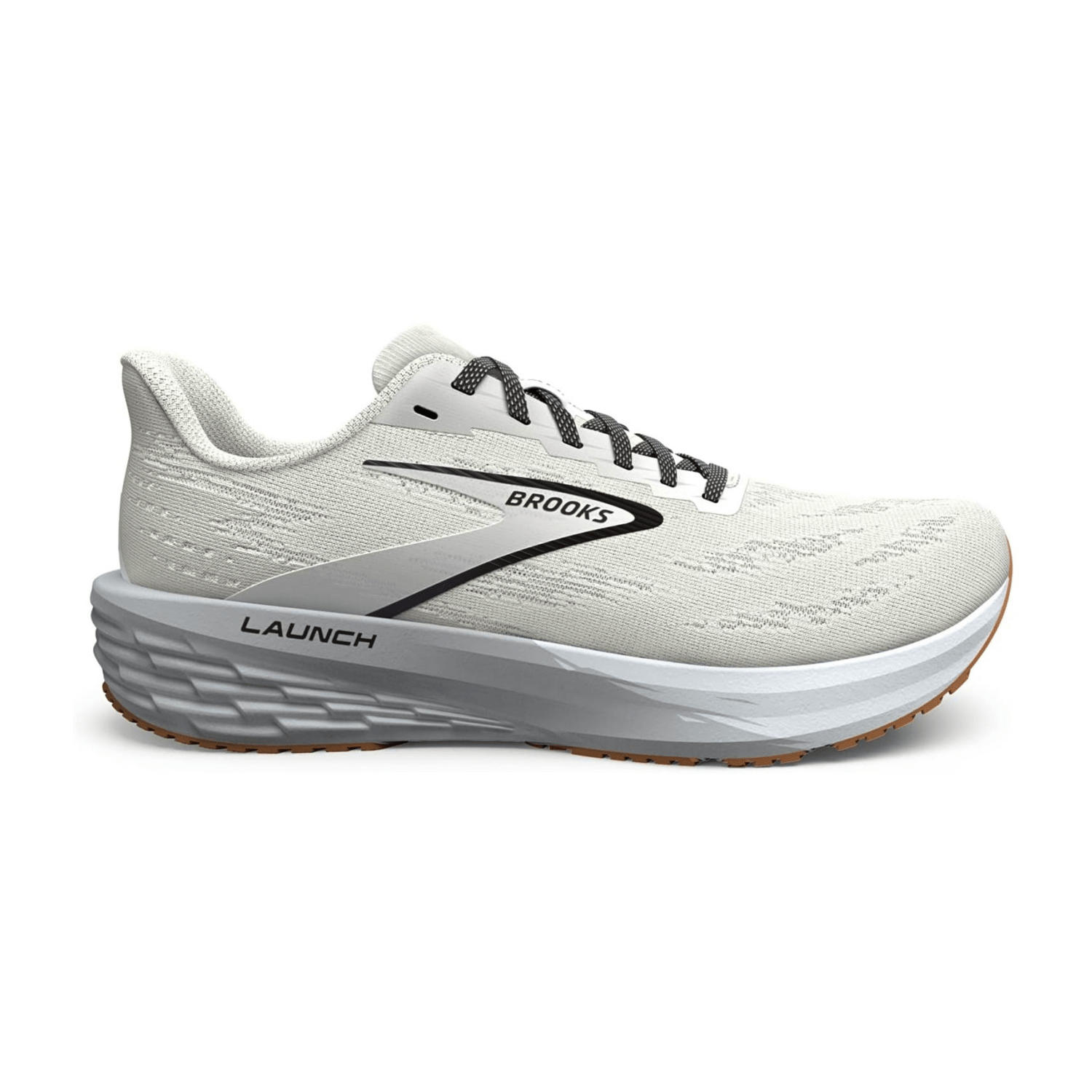 Brooks Launch 11 Men's Running Shoes in White with Lace-Up Closure and Rubber Outsole