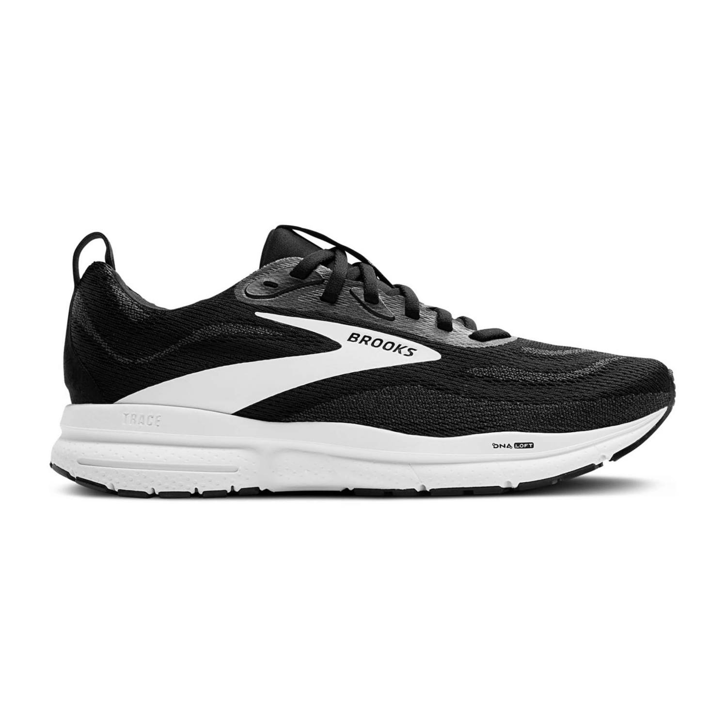 Brooks Trace 4 Men's Sneakers in Black Grey White Canvas with Lace-Up Closure and Rubber Sole