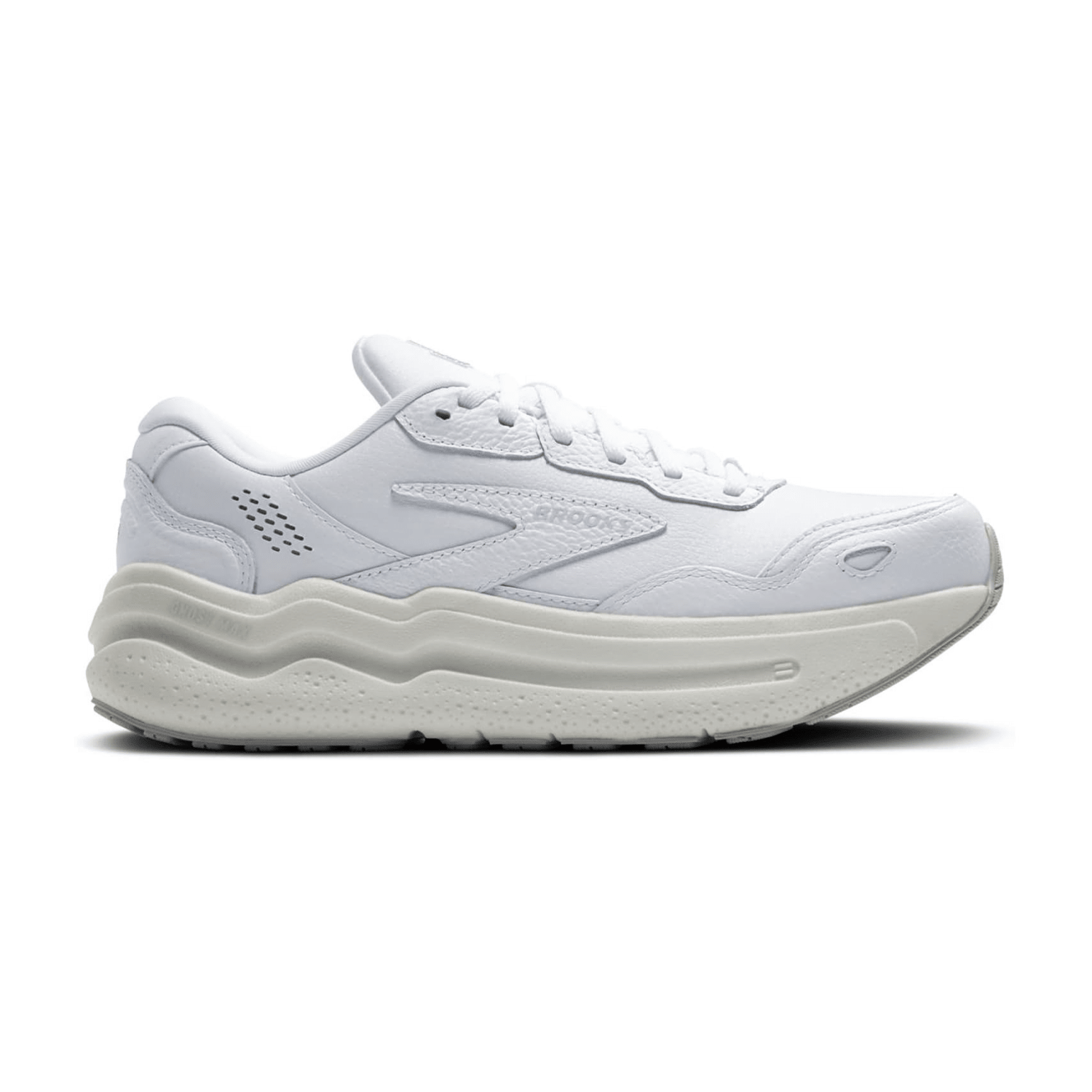 Brooks Men's White Synthetic Lace-Up Sneakers with Rubber Sole