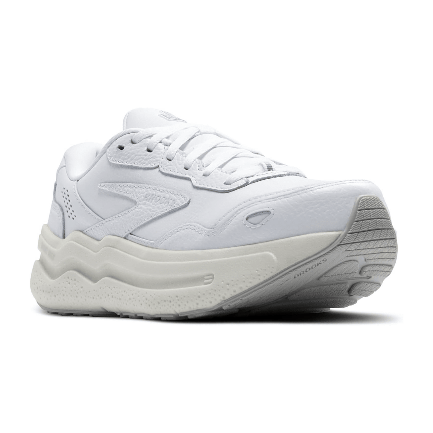 Brooks Men's White Synthetic Lace-Up Sneakers with Rubber Sole