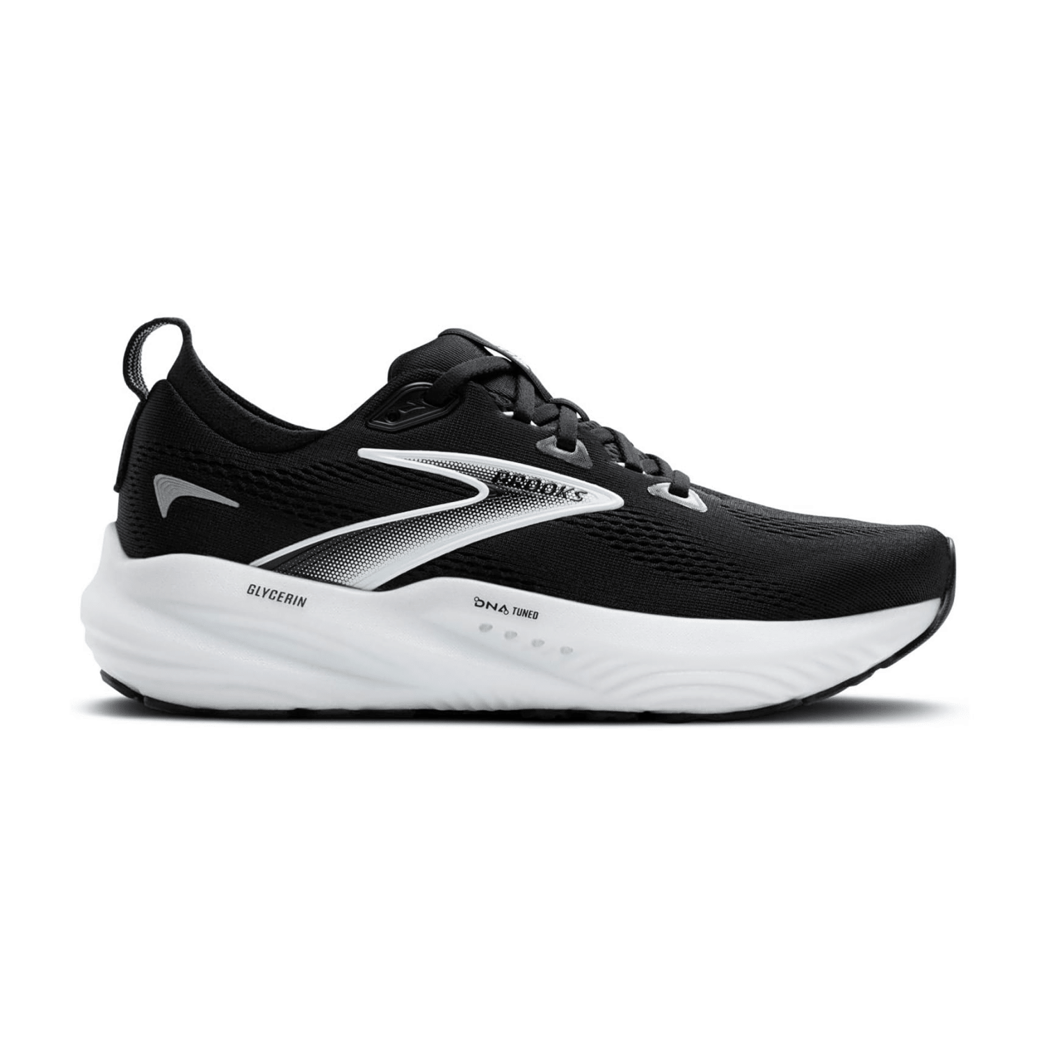 Brooks Glycerin 22 Women's Running Shoes in Black Grey White, Polyester Upper