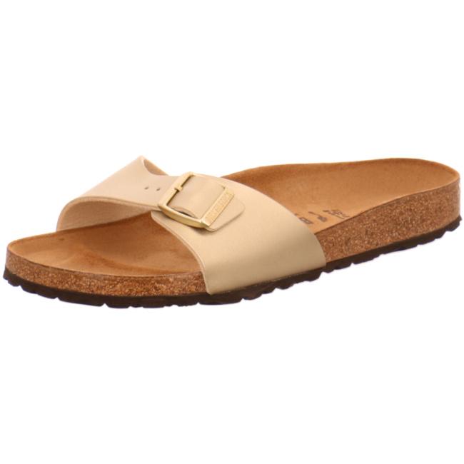Birkenstock Madrid Gold Birko Flor Slides Sandals Thongs Flip Flops narrow - Bartel-Shop