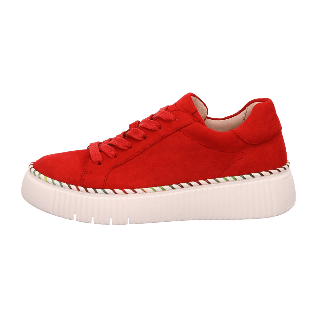 Gabor Women's Low-Top Sneakers Red Suede with Removable Footbed