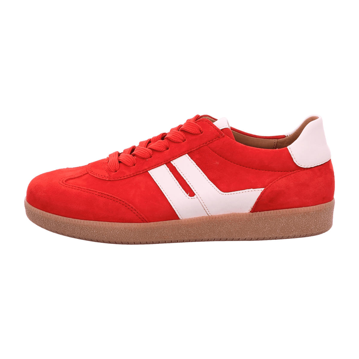 Gabor Women's Low-Top Sneakers - Fire Nubuck Suede Comfort Shoes with Removable Insole