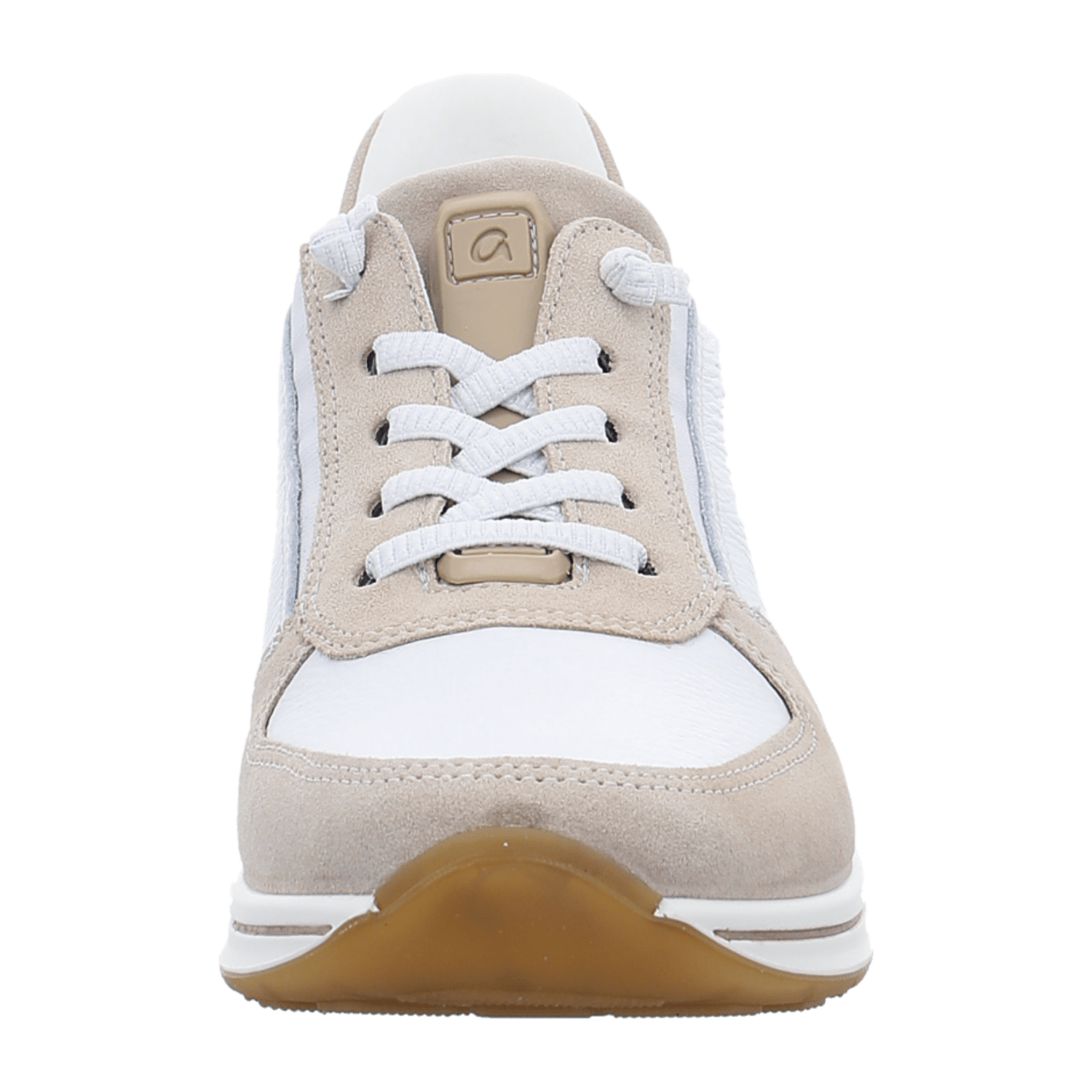 ARA OSAKA Women's Leather Ankle Boots in White with Round Toe, Zipper Closure and Rubber Sole