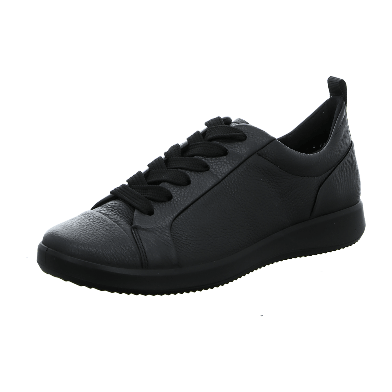 ARA ROMA Women's Sneakers in Black Smooth Leather with Lace-Up Closure and Round Toe