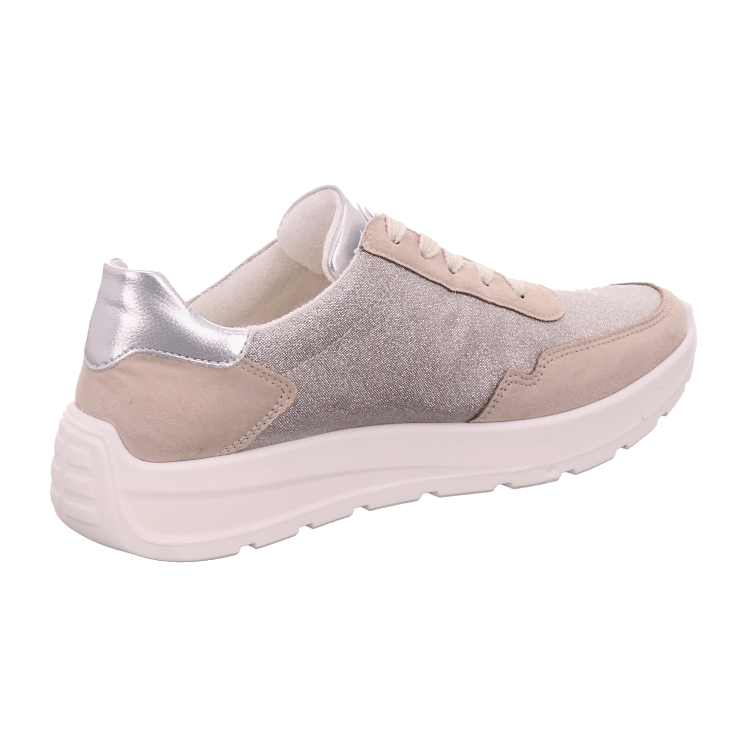 ARA SenakH-Width Women's Sneakers, Beige, Lace-Up, Synthetic, Round Toe