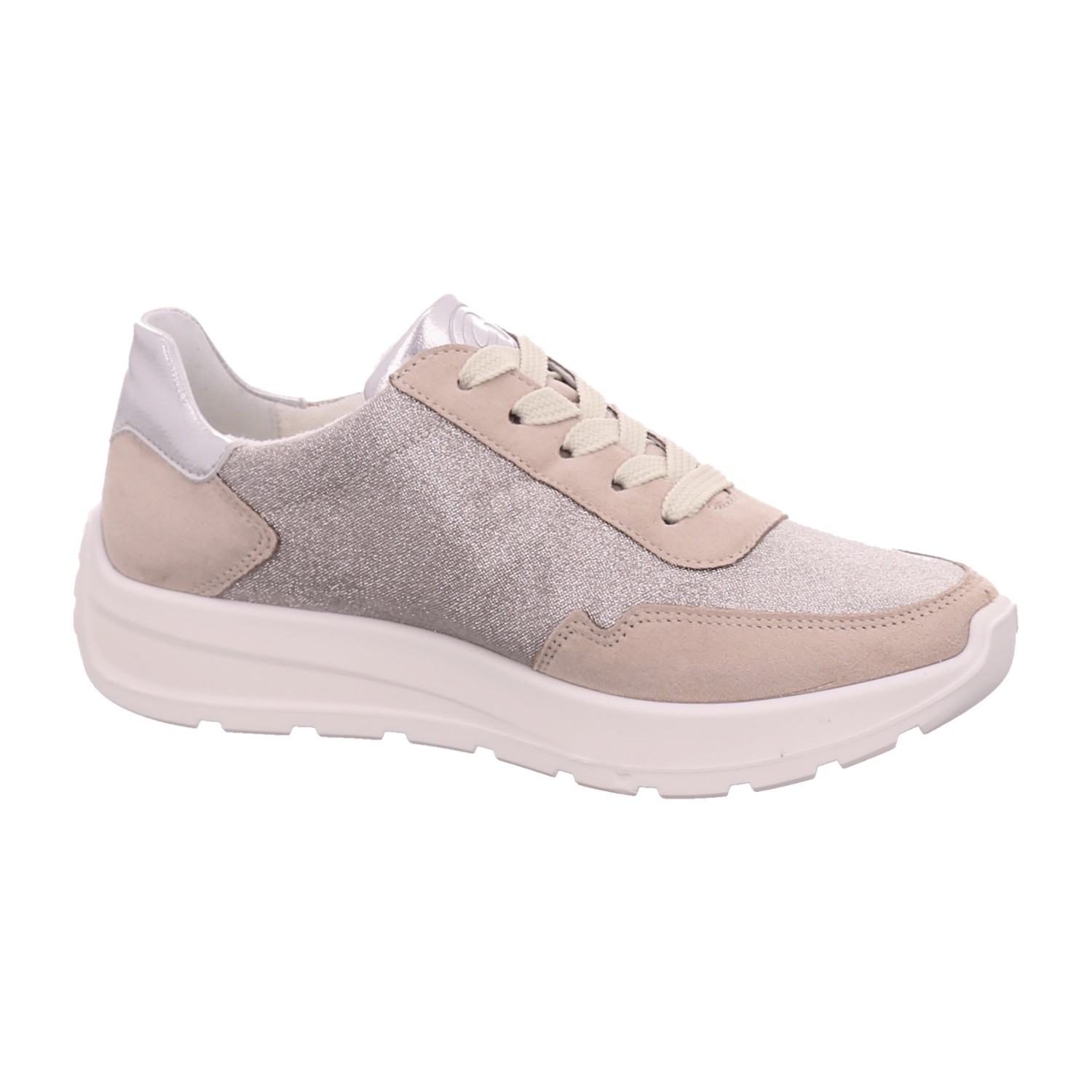 ARA SenakH-Width Women's Sneakers, Beige, Lace-Up, Synthetic, Round Toe