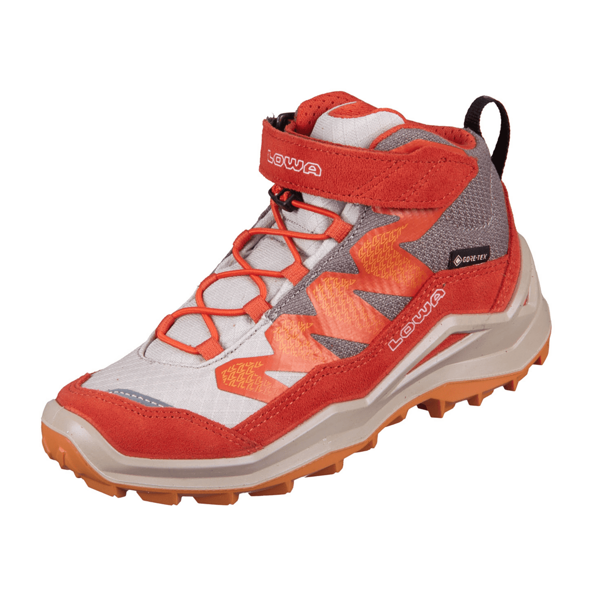 LOWA Maddox PRO GTX MID VC JR Kids Hiking Boots Dune Flame Waterproof