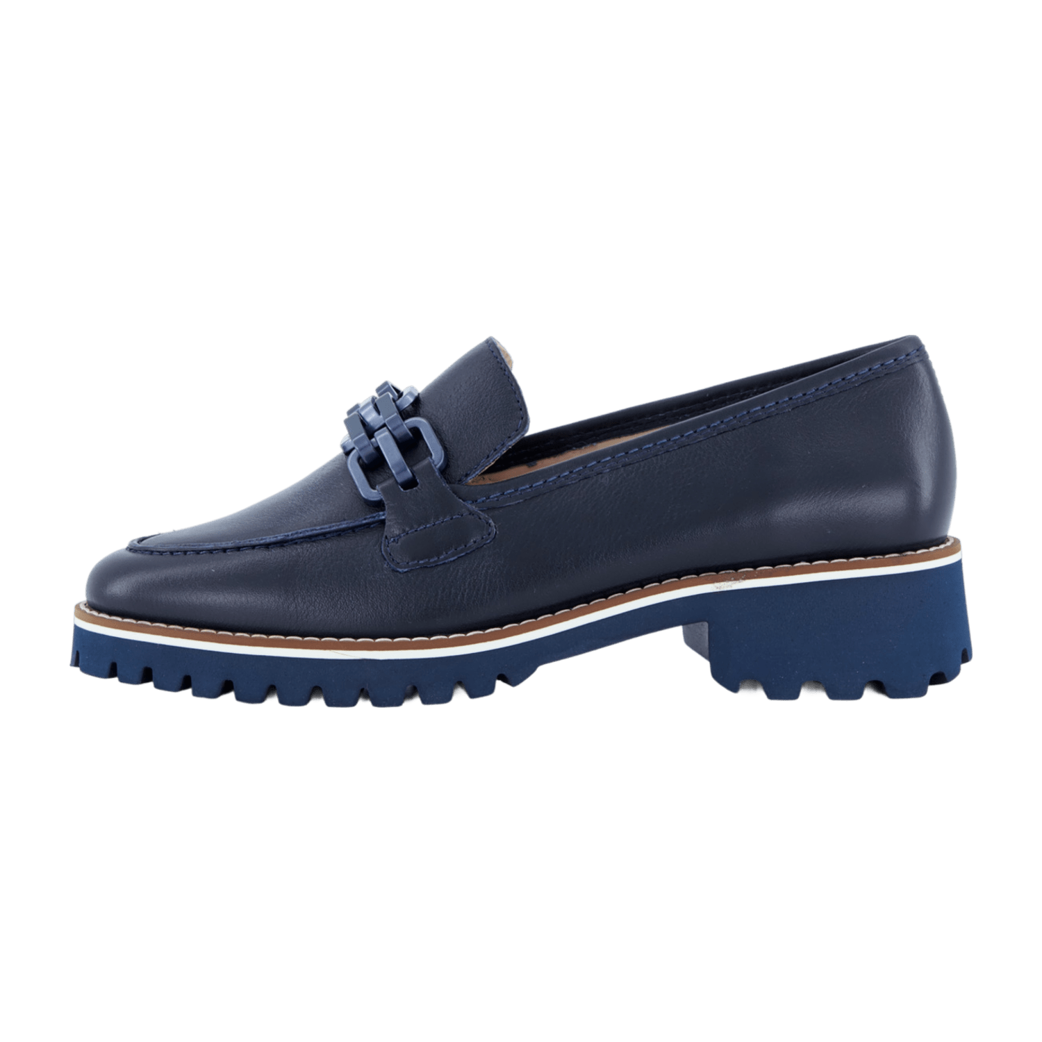 ARA Kent Slipper for Women, Smooth Leather Moccasin in Blue, Pull-On Style with Leather Lining and Polyurethane Sole