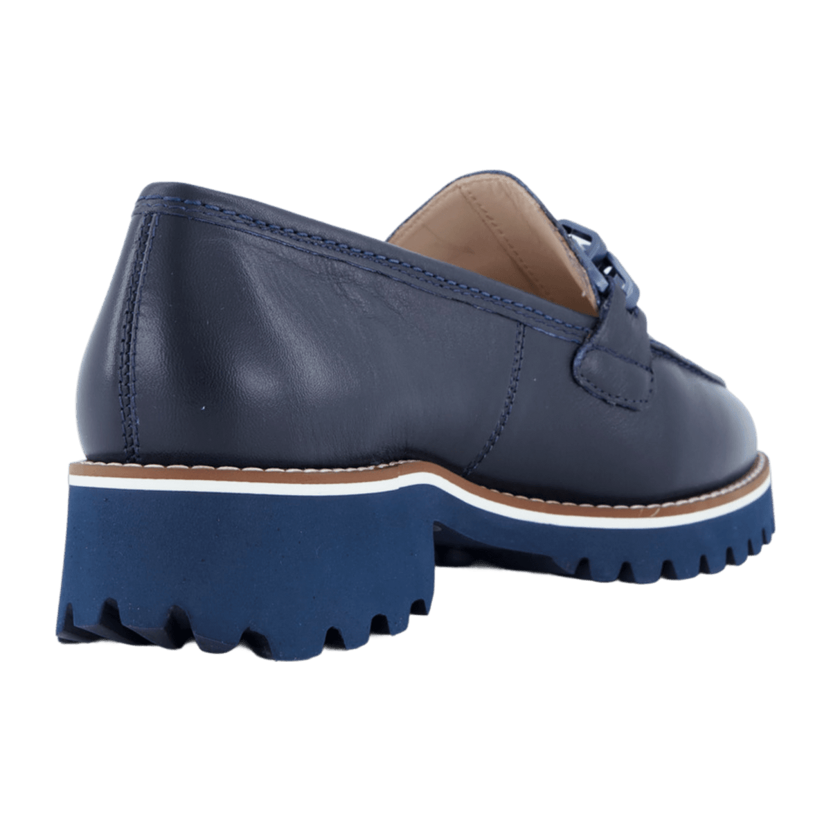 ARA Kent Slipper for Women, Smooth Leather Moccasin in Blue, Pull-On Style with Leather Lining and Polyurethane Sole