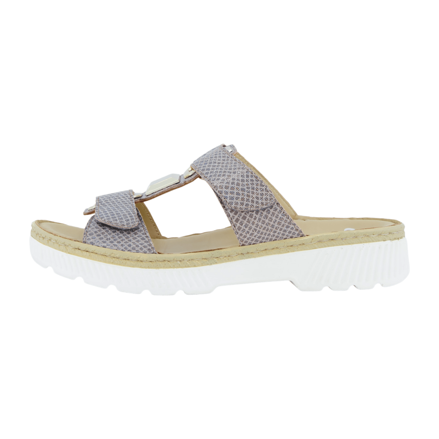 ARA Women's Gray Suede Pantolette with Hook-and-Loop Closure and Round Toe