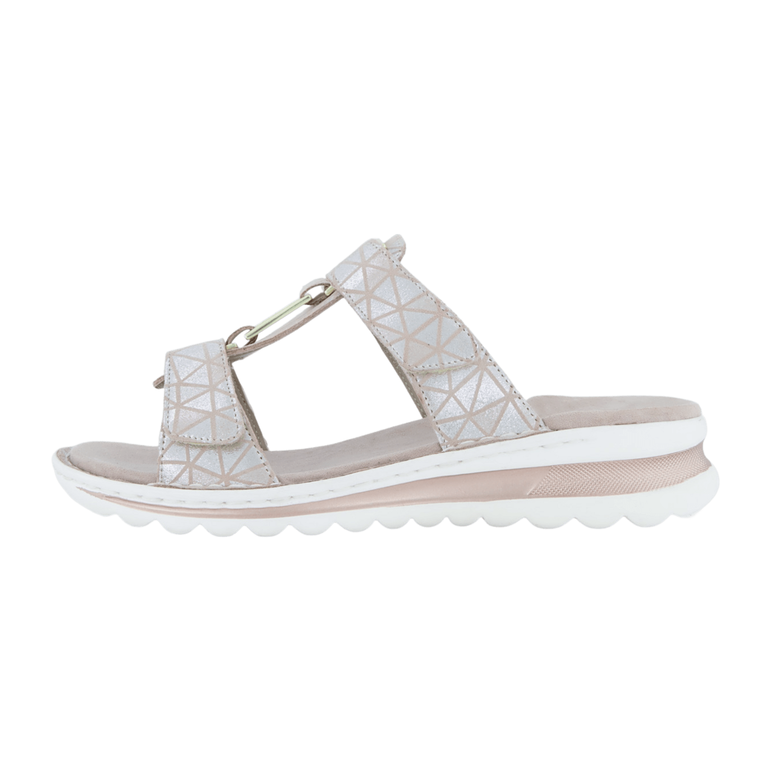 ARA Women's Suede Slip-On Sandals with Hook-and-Loop Closure in Grey