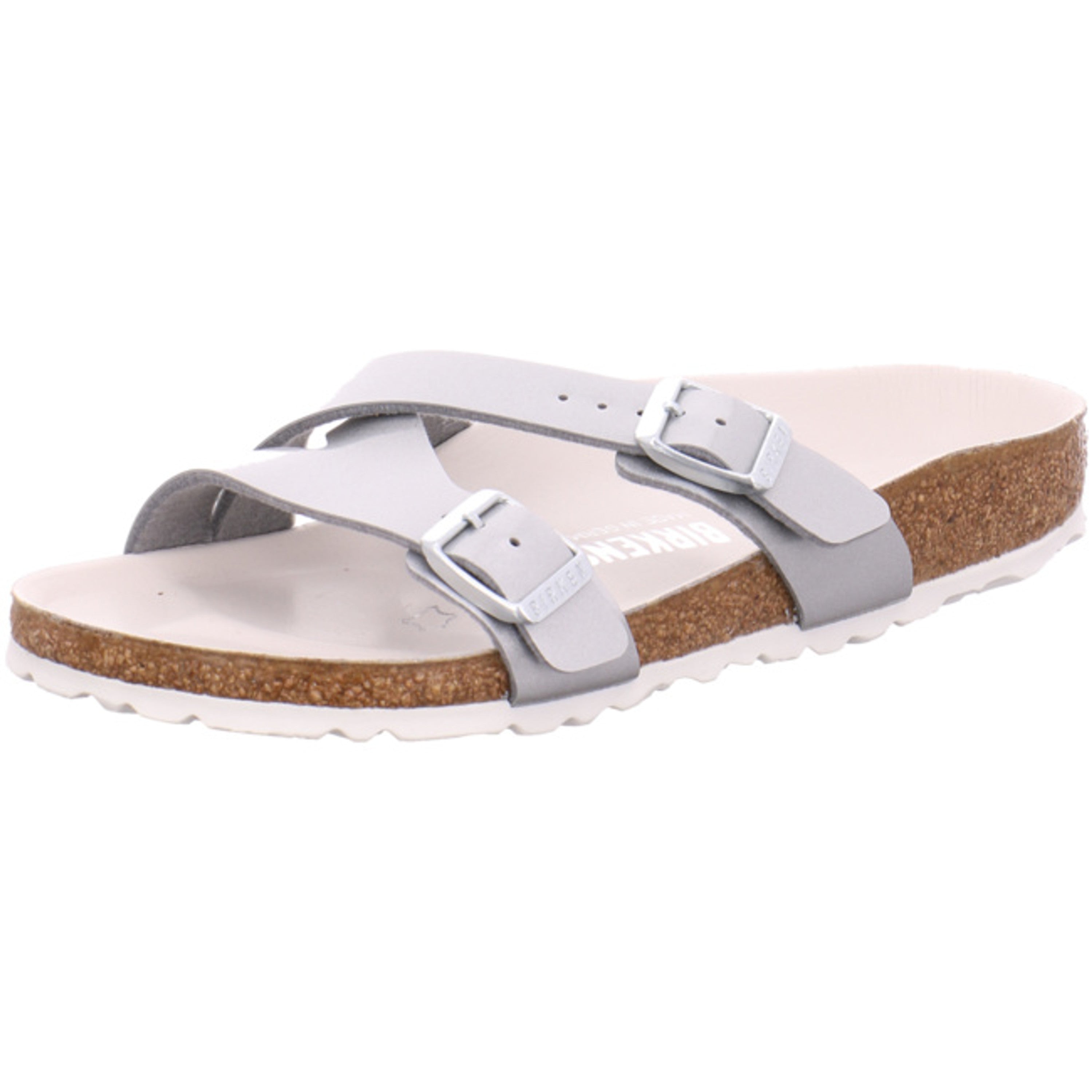 Birkenstock Yao Thongs narrow Silver Lux Birko Flor Shoes Sandals Slippers - Bartel-Shop