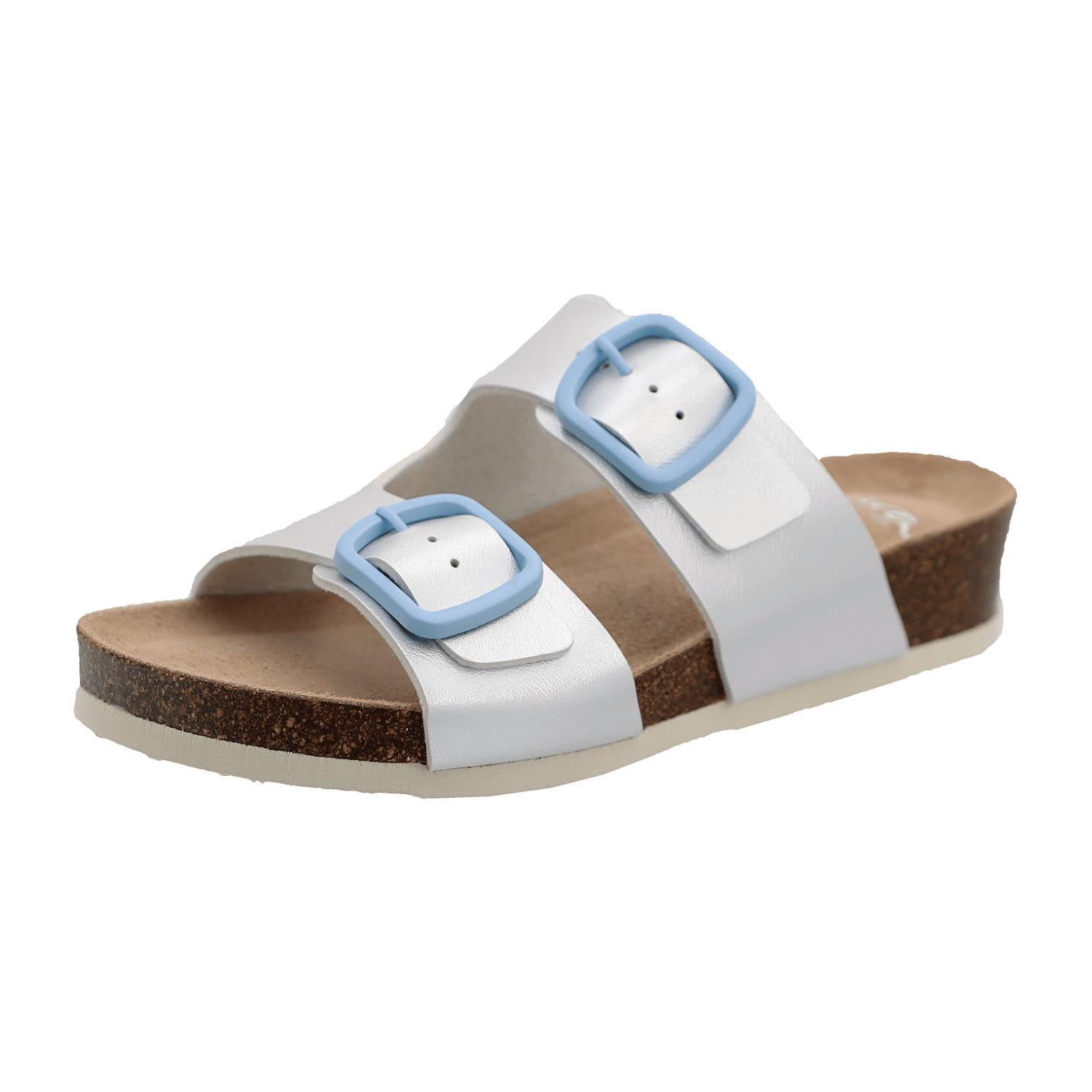 ARA Bali Women's Silver Slip-On Sandals with EVA Sole