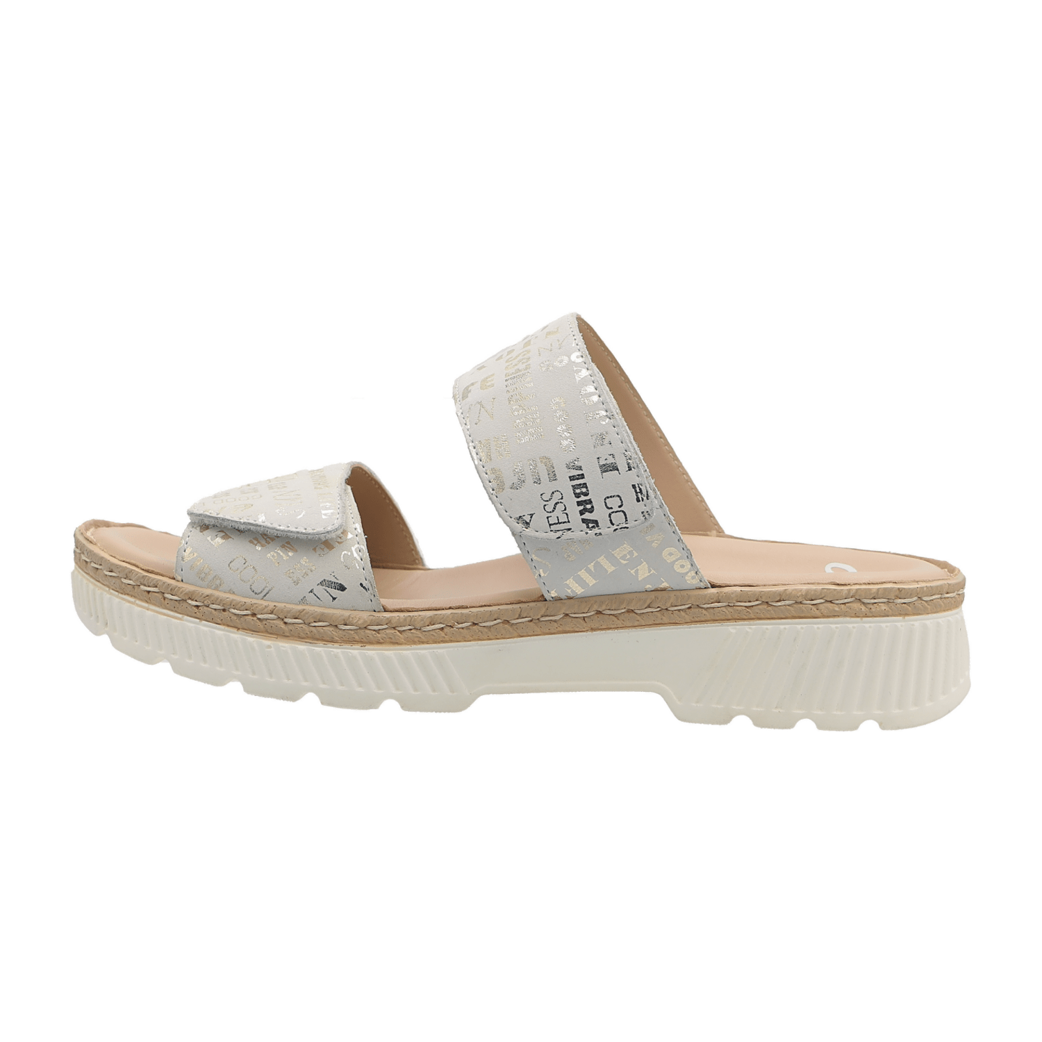 ARA CAPRI Women's Suede Pantolette with Hook-and-Loop Fastening in Beige