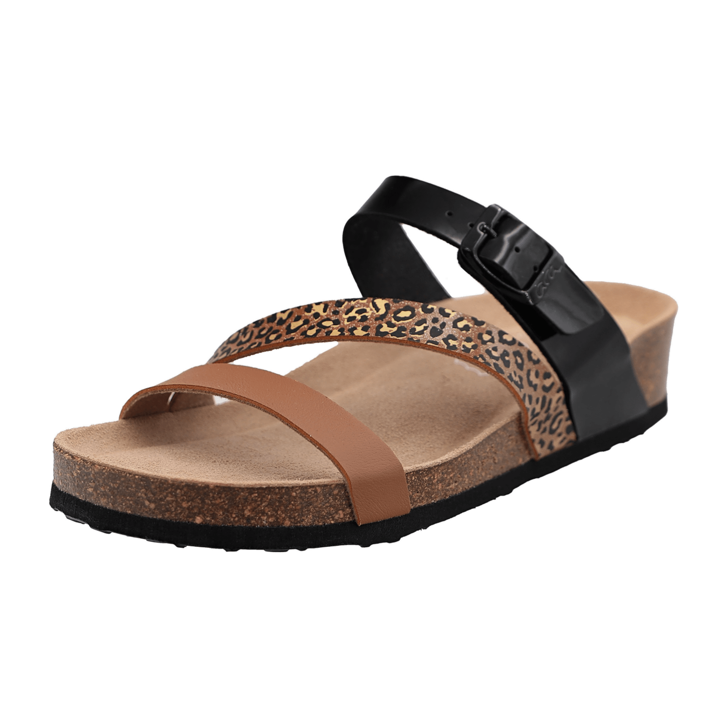 ARA Bali Women's Sandals in Black Smooth Leather with Leather Lining and Rubber Sole