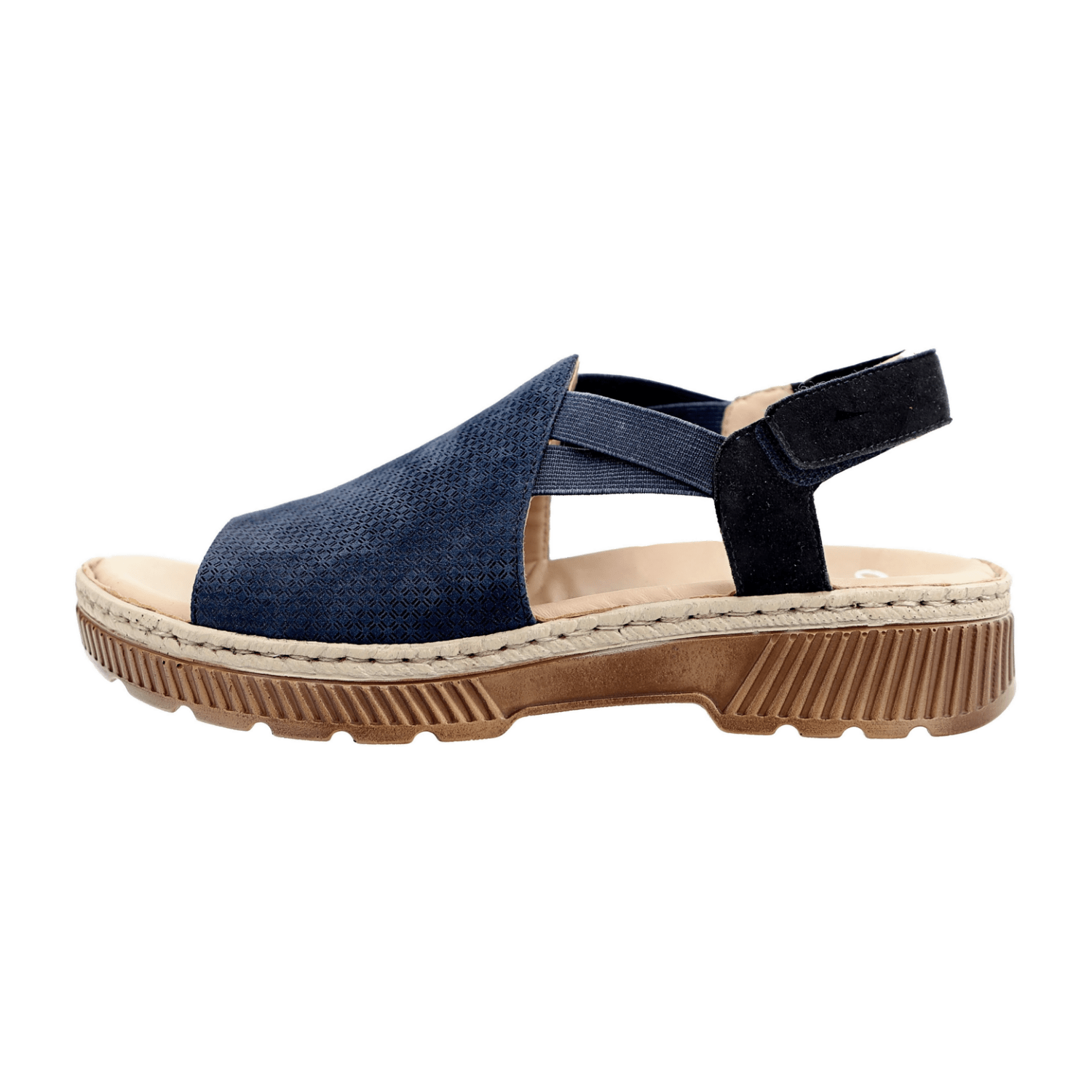 ARA Capri Women's Blue Suede Ankle Strap Sandals with Leather Lining, Classic Style, Slip-On Design - Bartel-Shop