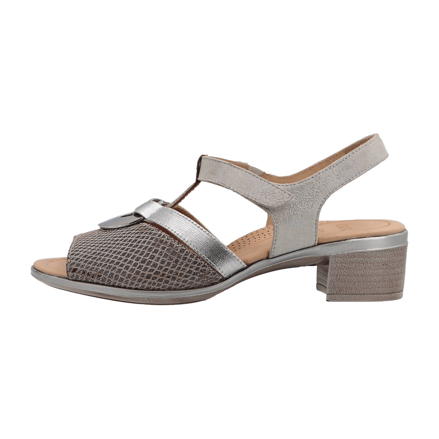 ARA LUGANO Women's Sneaker Classic Suede Leather Hook & Loop Fastening Silver