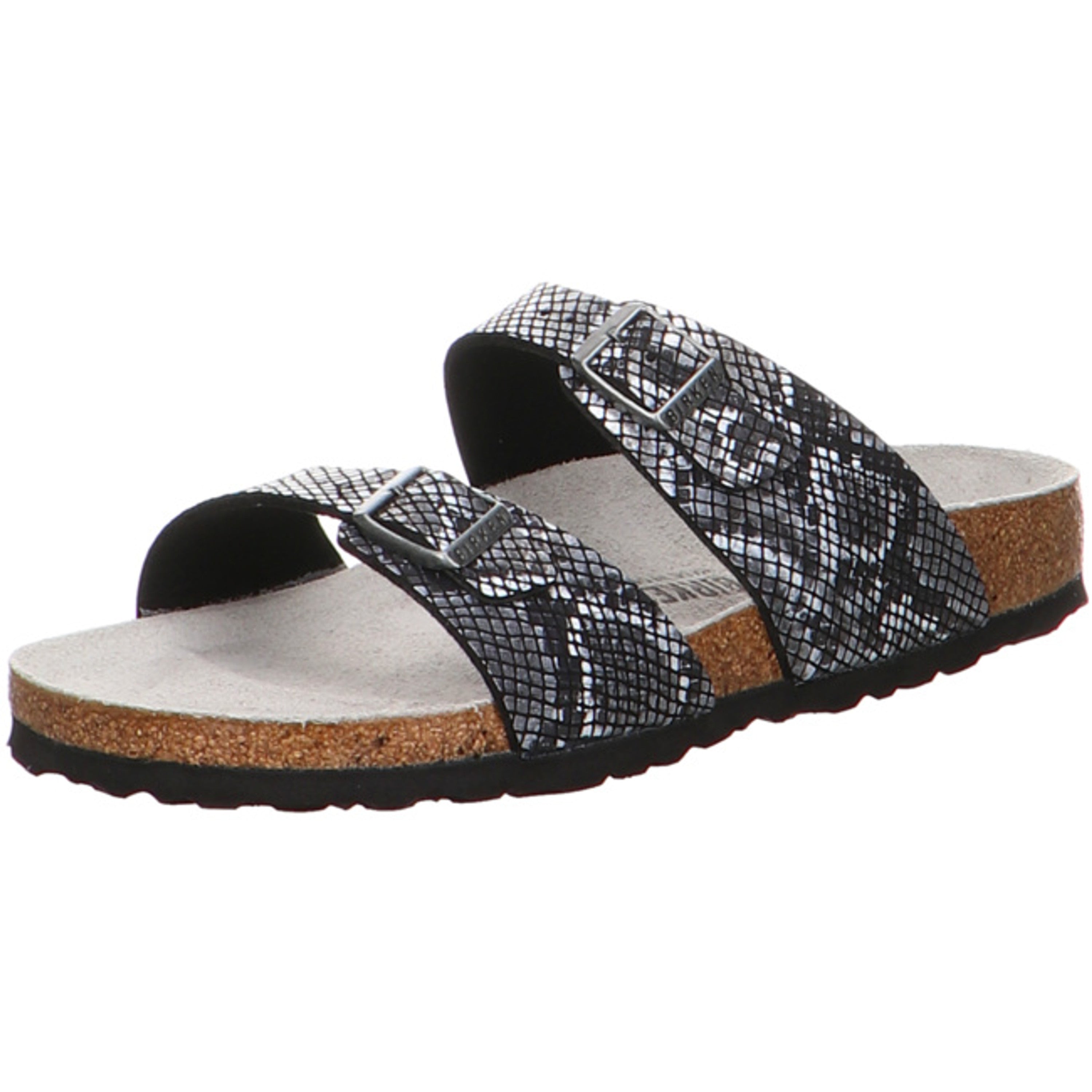 Birkenstock Sydney Slides narrow Python Black Microfibre animal Shoes Sandals Slippers - Bartel-Shop