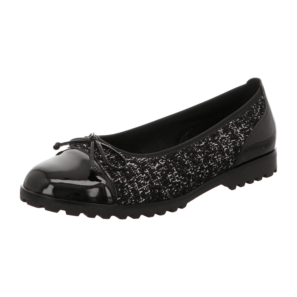 Gabor Women's Ballet Flats Black Grey Glitter 74.100.47