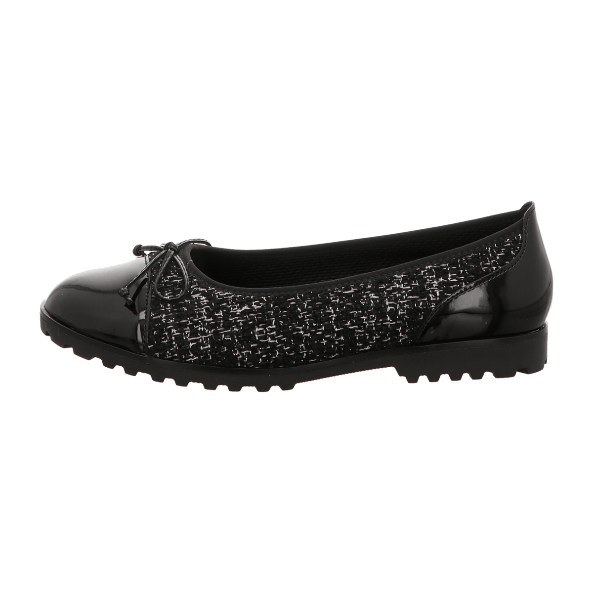 Gabor Women's Ballet Flats Black Grey Glitter 74.100.47