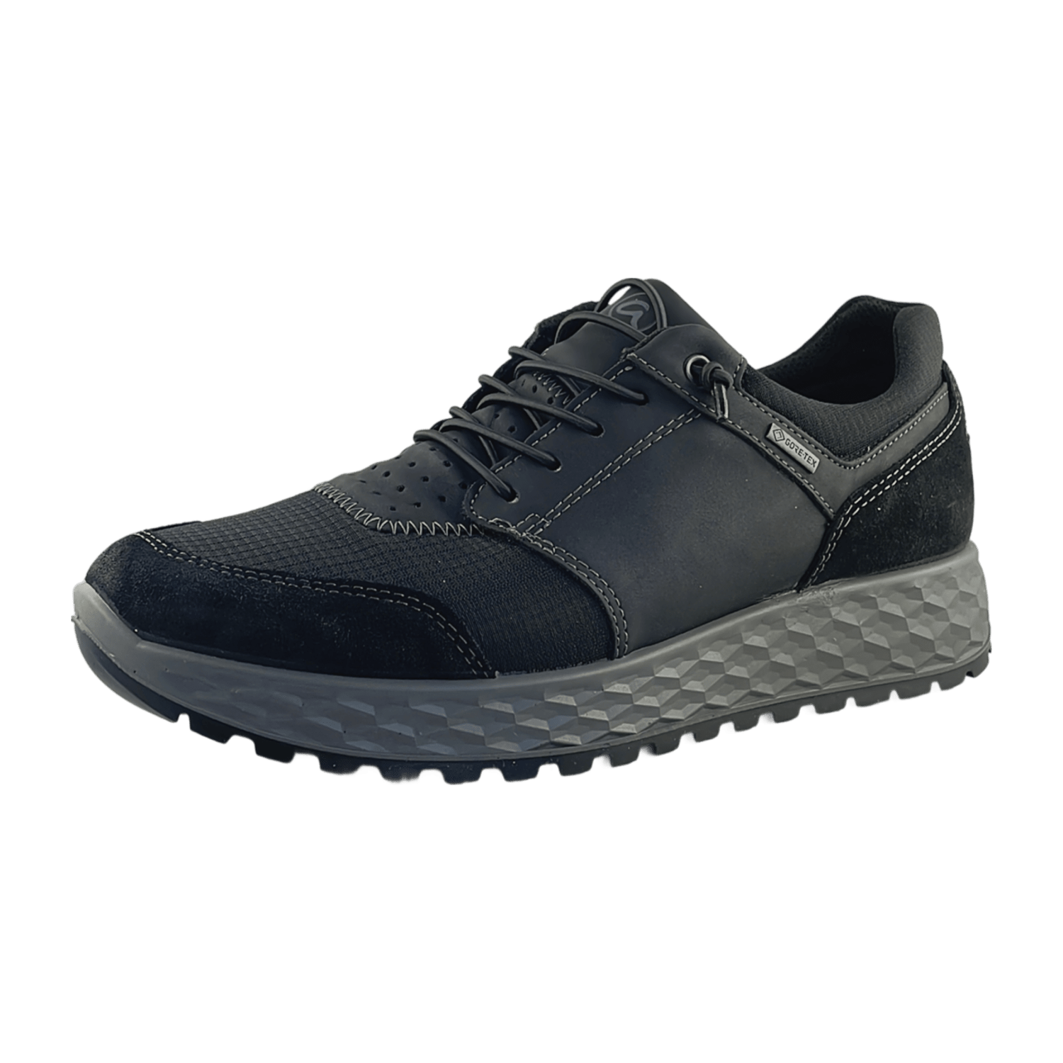 ARA Stresa Men's Suede Lace-Up Sneakers in Black