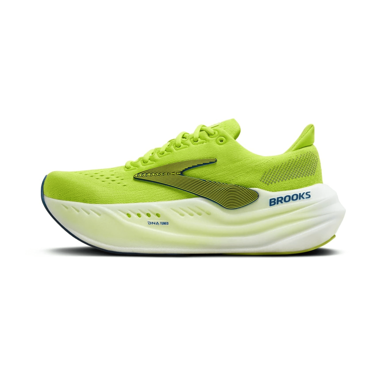 Brooks Glycerin Max Men's Sneaker Lace-Up Shoes Technical Mesh in Lime, Navy, Peony White