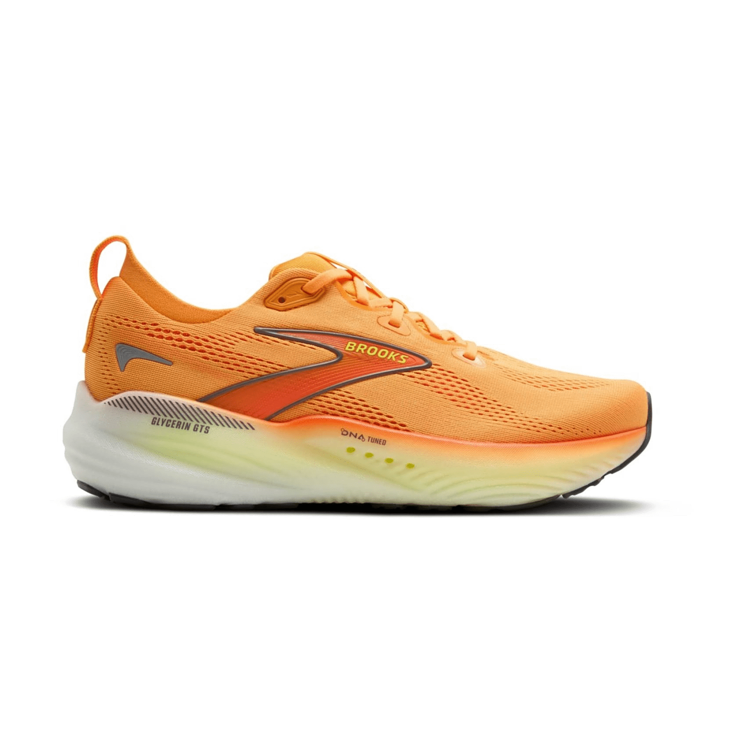 Brooks Glycerin GTS 22 Men's Running Shoes, Lace-Up, Orange Nightlife/White, Synthetic