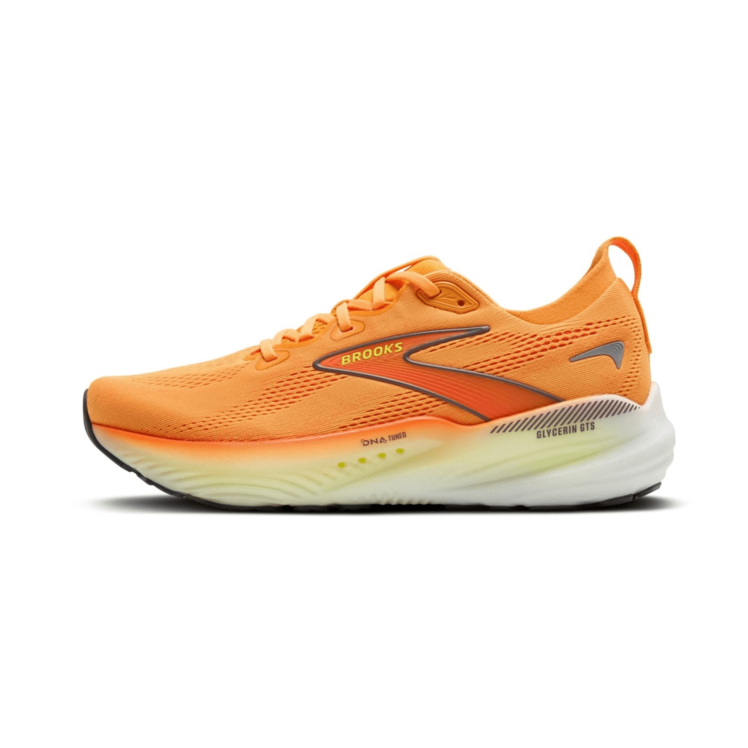 Brooks Glycerin GTS 22 Men's Running Shoes, Lace-Up, Orange Nightlife/White, Synthetic
