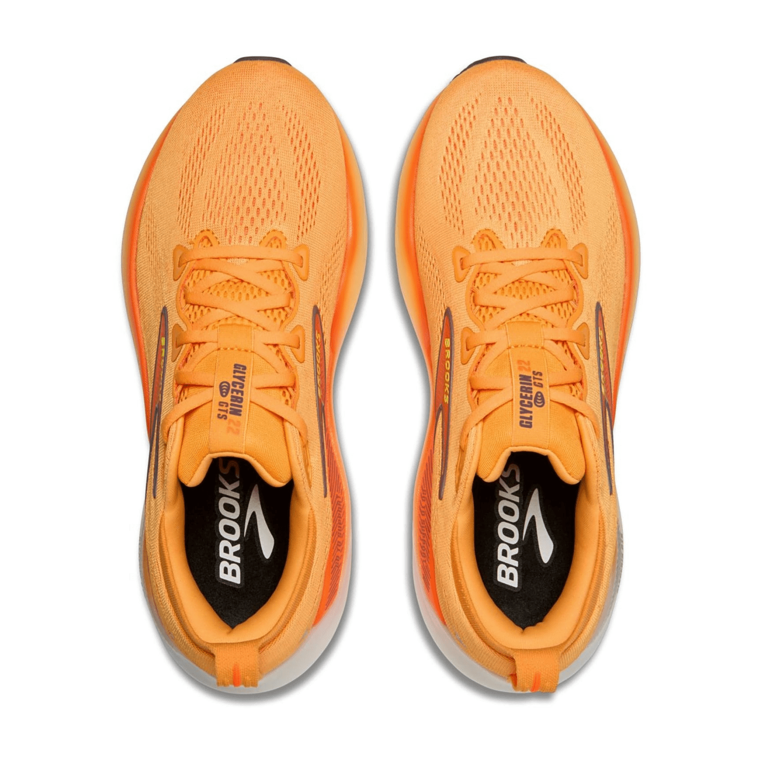 Brooks Glycerin GTS 22 Men's Running Shoes, Lace-Up, Orange Nightlife/White, Synthetic