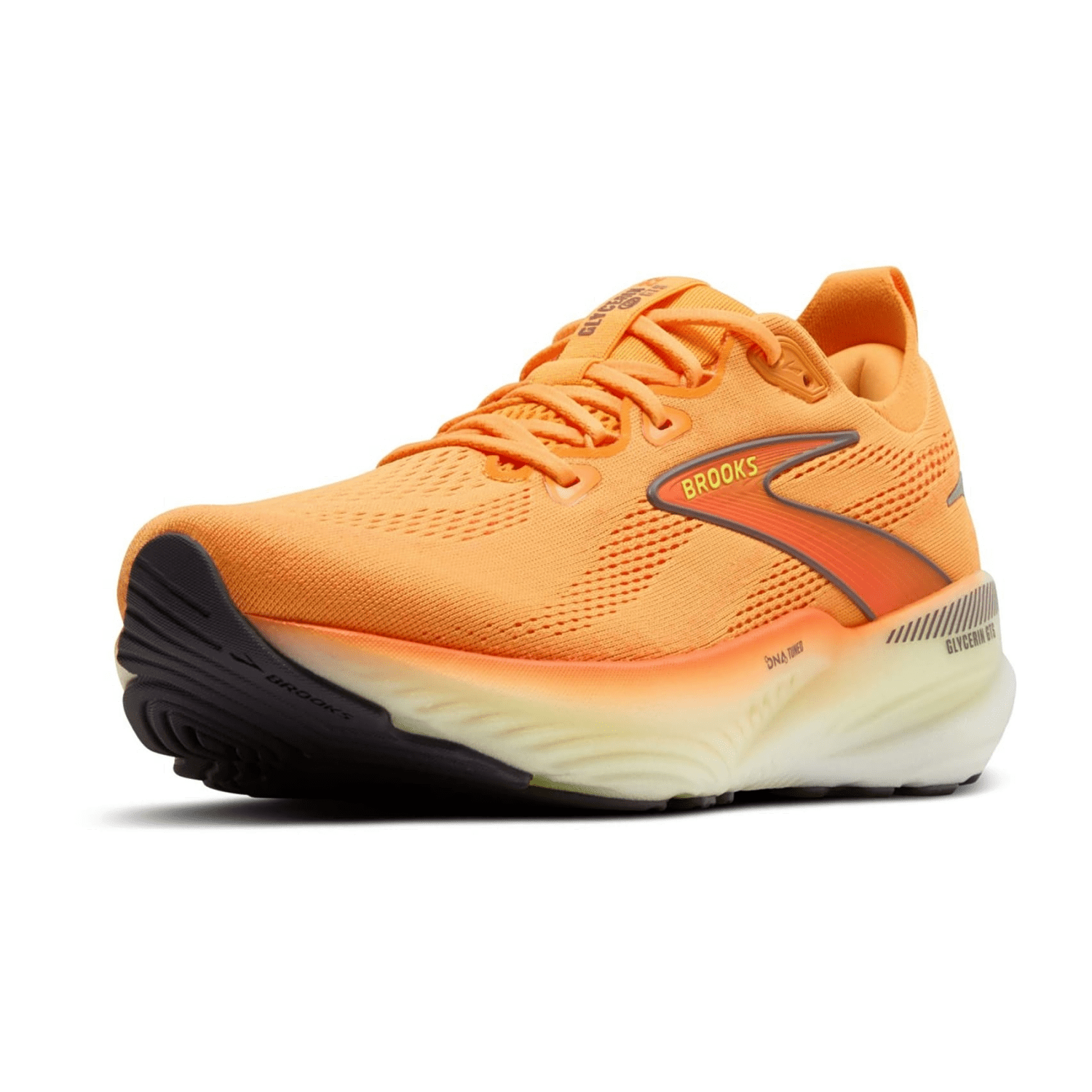 Brooks Glycerin GTS 22 Men's Running Shoes, Lace-Up, Orange Nightlife/White, Synthetic