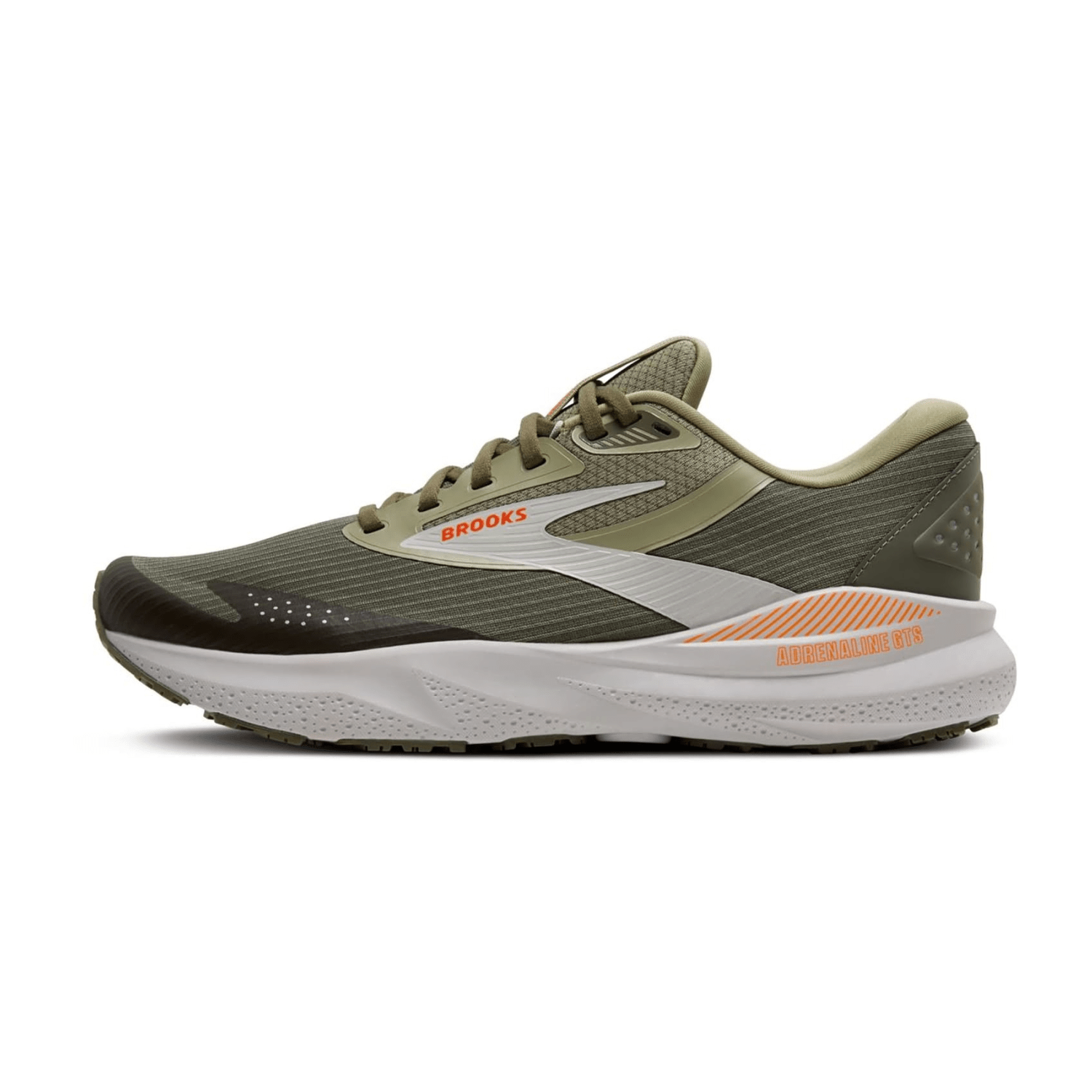 Brooks Adrenaline GTS 24 Weatherized Men's Running Shoes, Synthetic Green Grey Orange