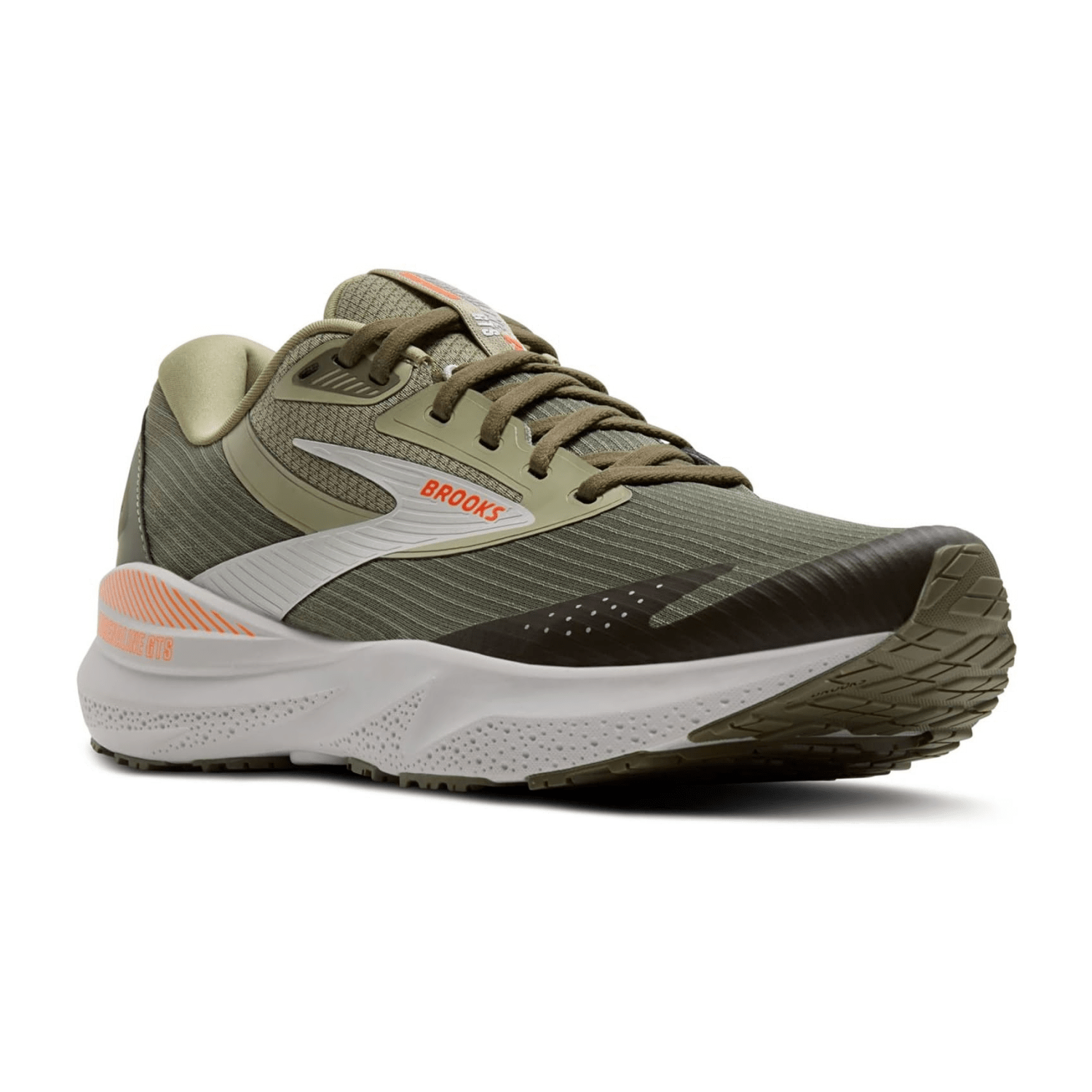 Brooks Adrenaline GTS 24 Weatherized Men's Running Shoes, Synthetic Green Grey Orange