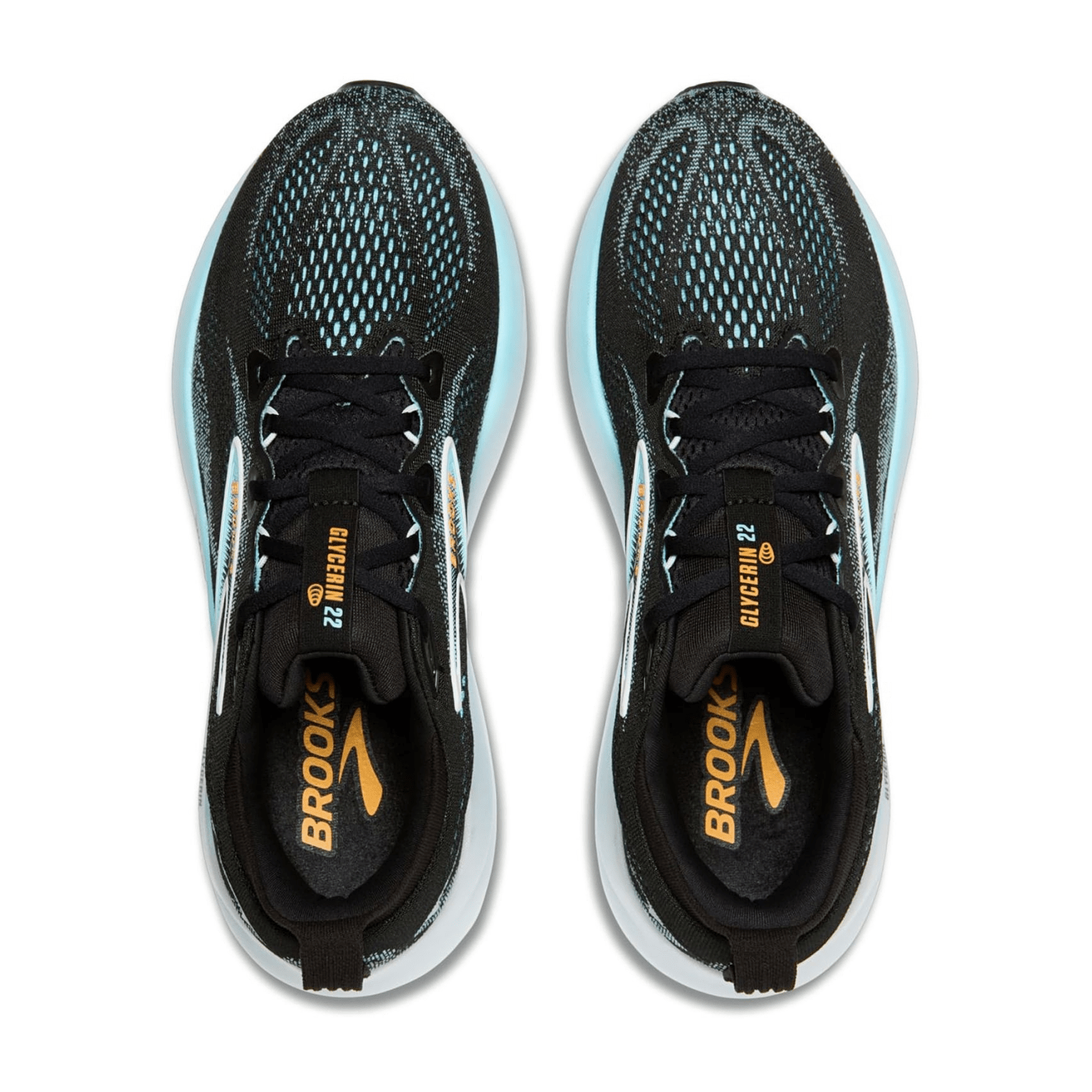 Brooks Glycerin 22 Men's Running Shoes Synthetic Black Atomizer Blazing Orange for Long-Distance Road Running