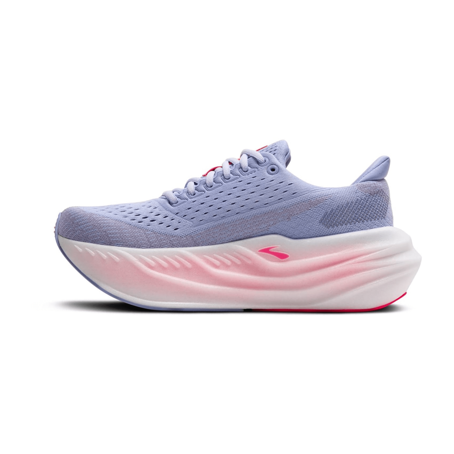 Brooks Glycerin Max Women's Sneaker in Blue Heron Diva Pink White Knit Fabric with Round Toe