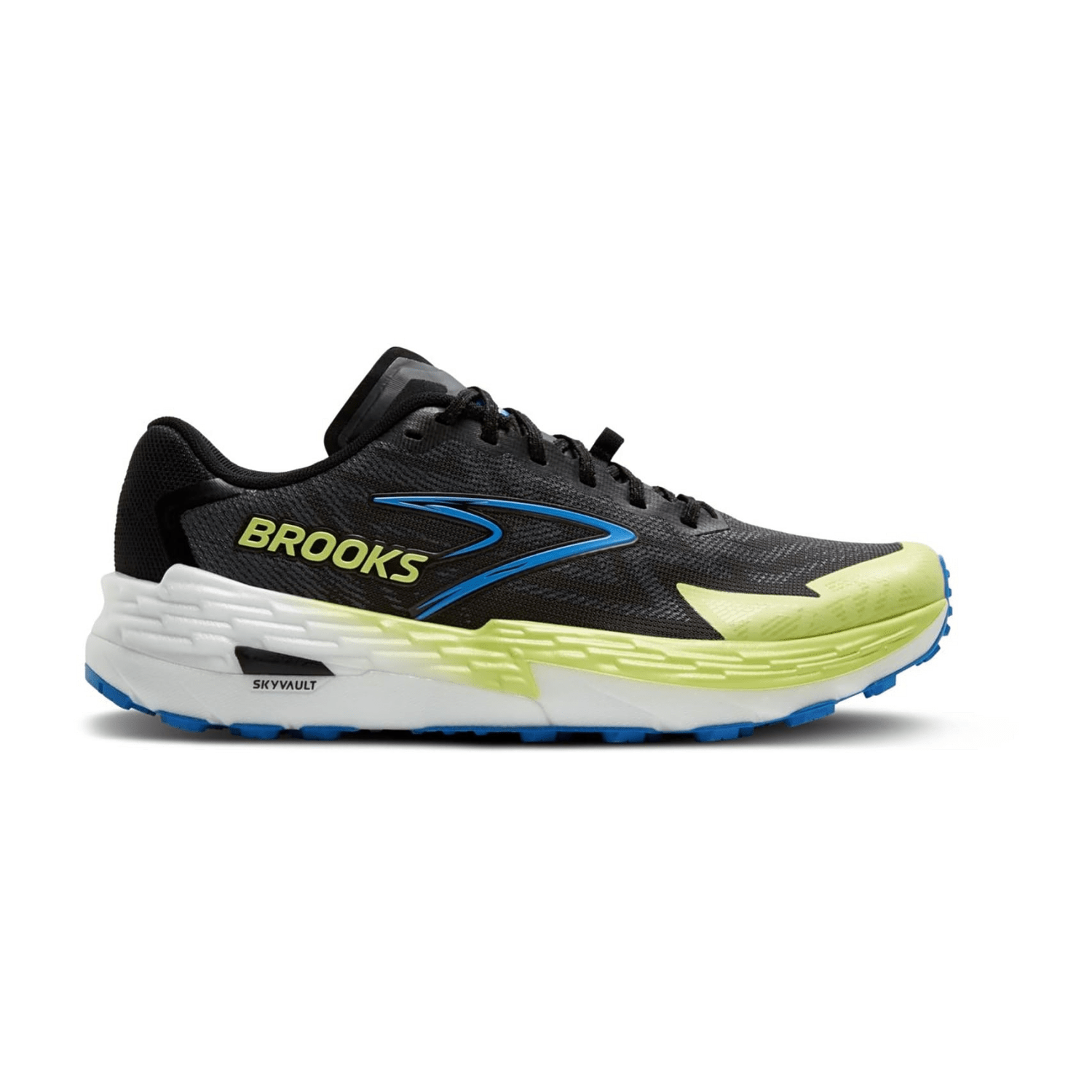 Brooks Catamount 4 Men's Trail Running Shoes - Synthetic Upper in Black Lime Blue
