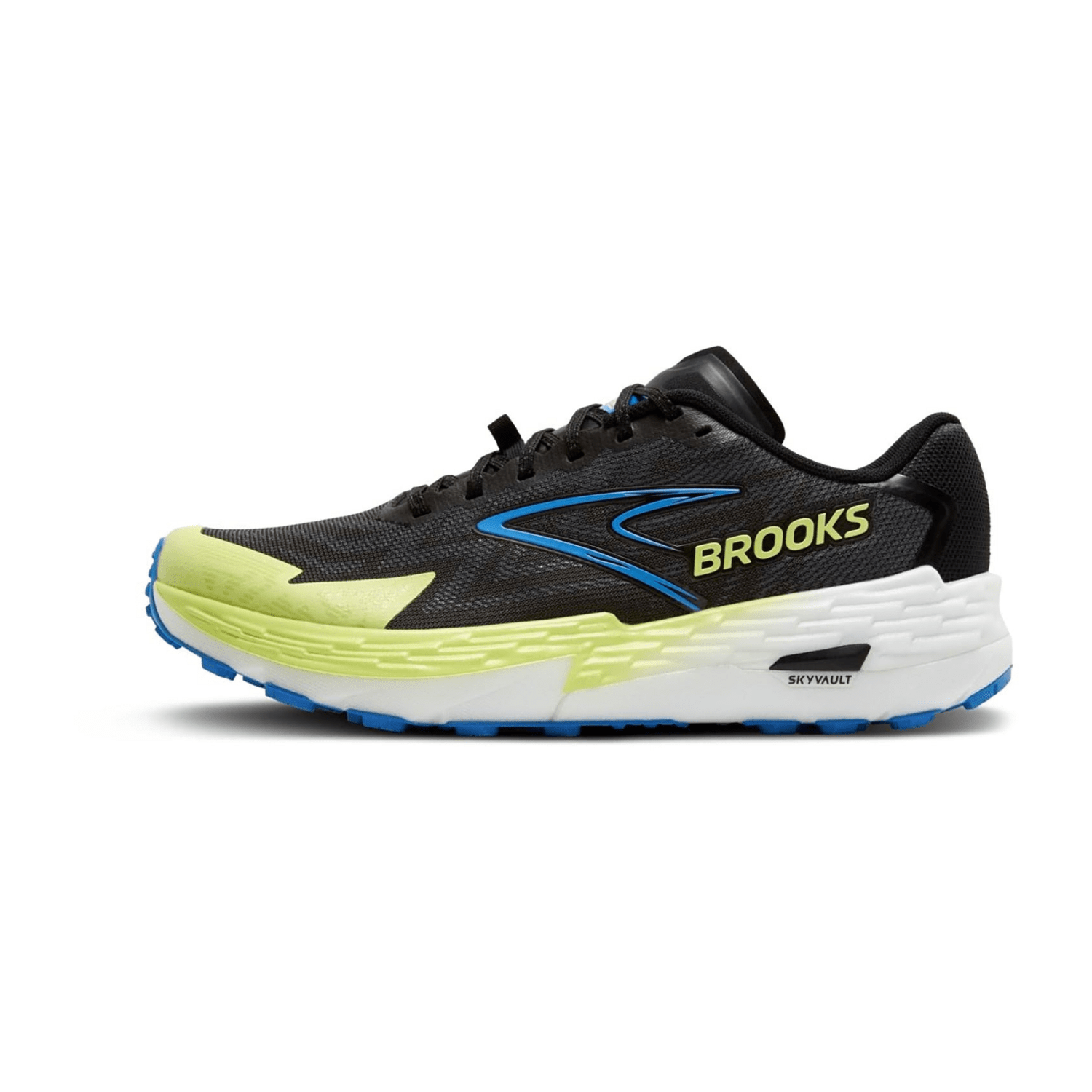 Brooks Catamount 4 Men's Trail Running Shoes - Synthetic Upper in Black Lime Blue