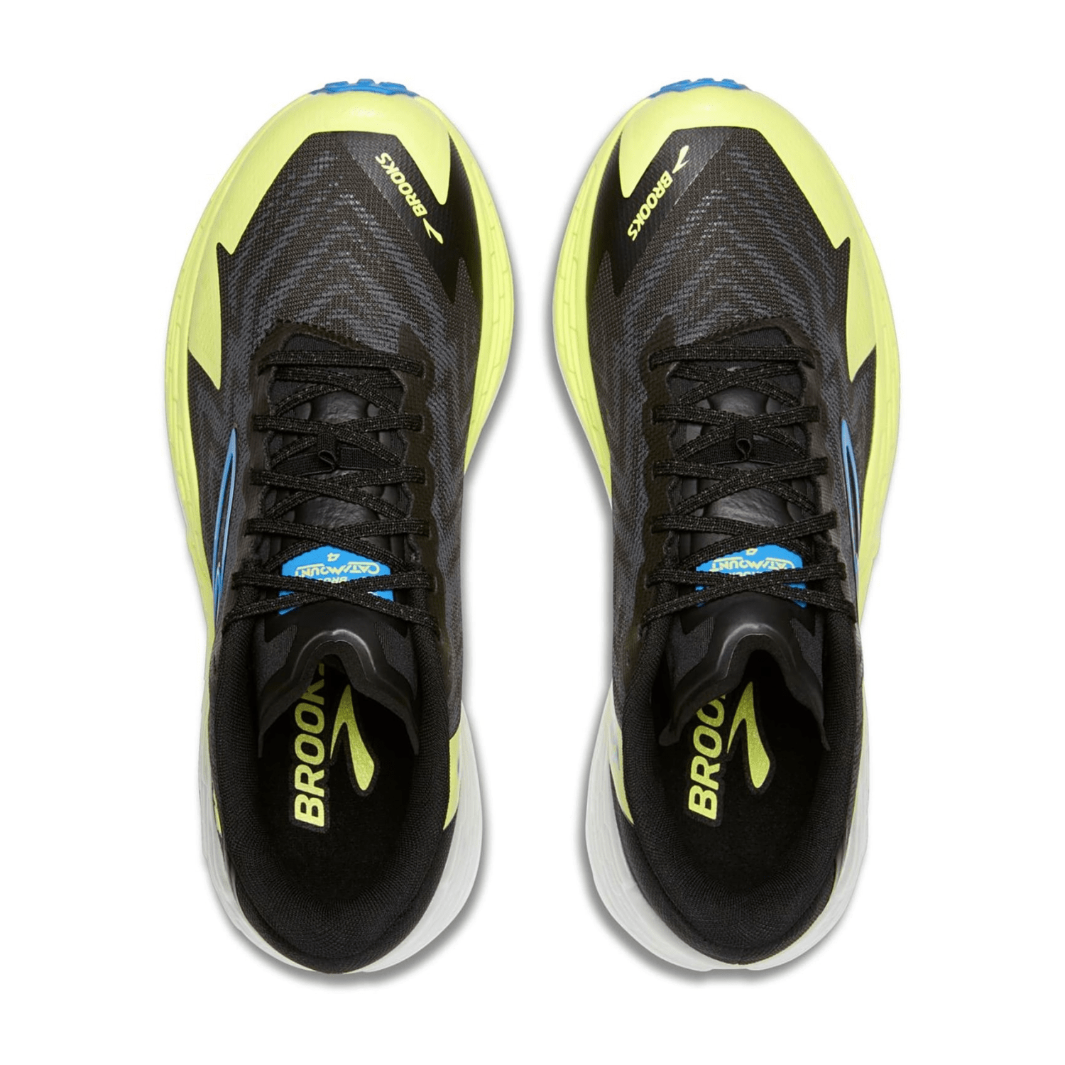 Brooks Catamount 4 Men's Trail Running Shoes - Synthetic Upper in Black Lime Blue