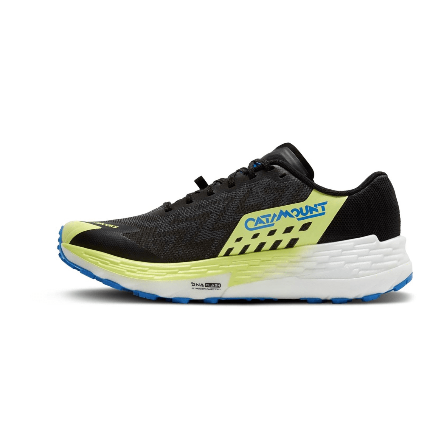 Brooks Catamount 4 Men's Trail Running Shoes - Synthetic Upper in Black Lime Blue