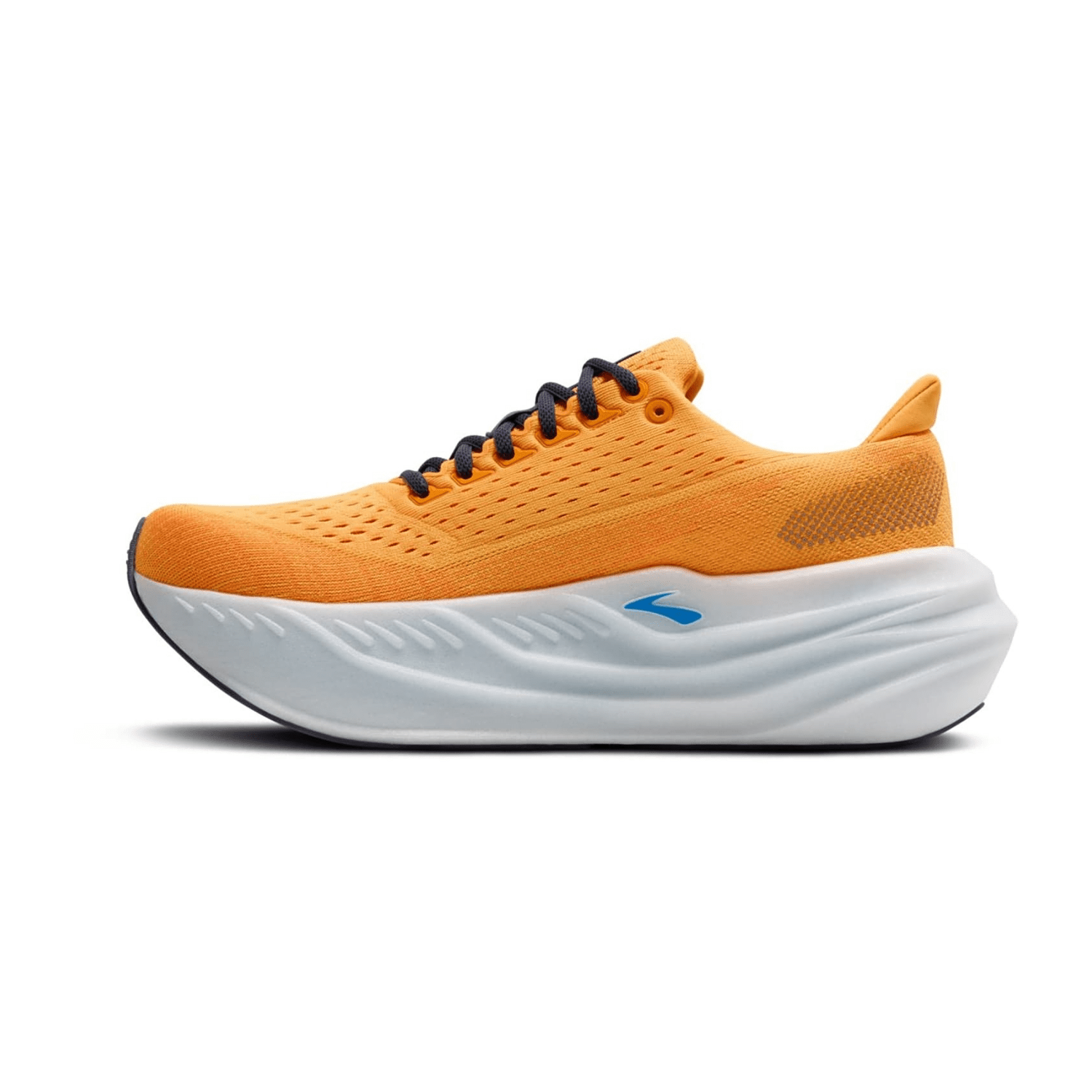 Brooks Glycerin Max Men's Sneaker in Blazing Orange, Blue & White with Technical Mesh Upper and Lace-Up Closure